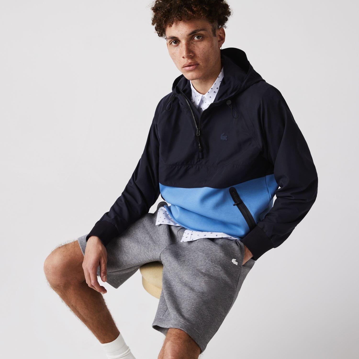 Navy - Lacoste - Two-Material Pullover Jacket - 2