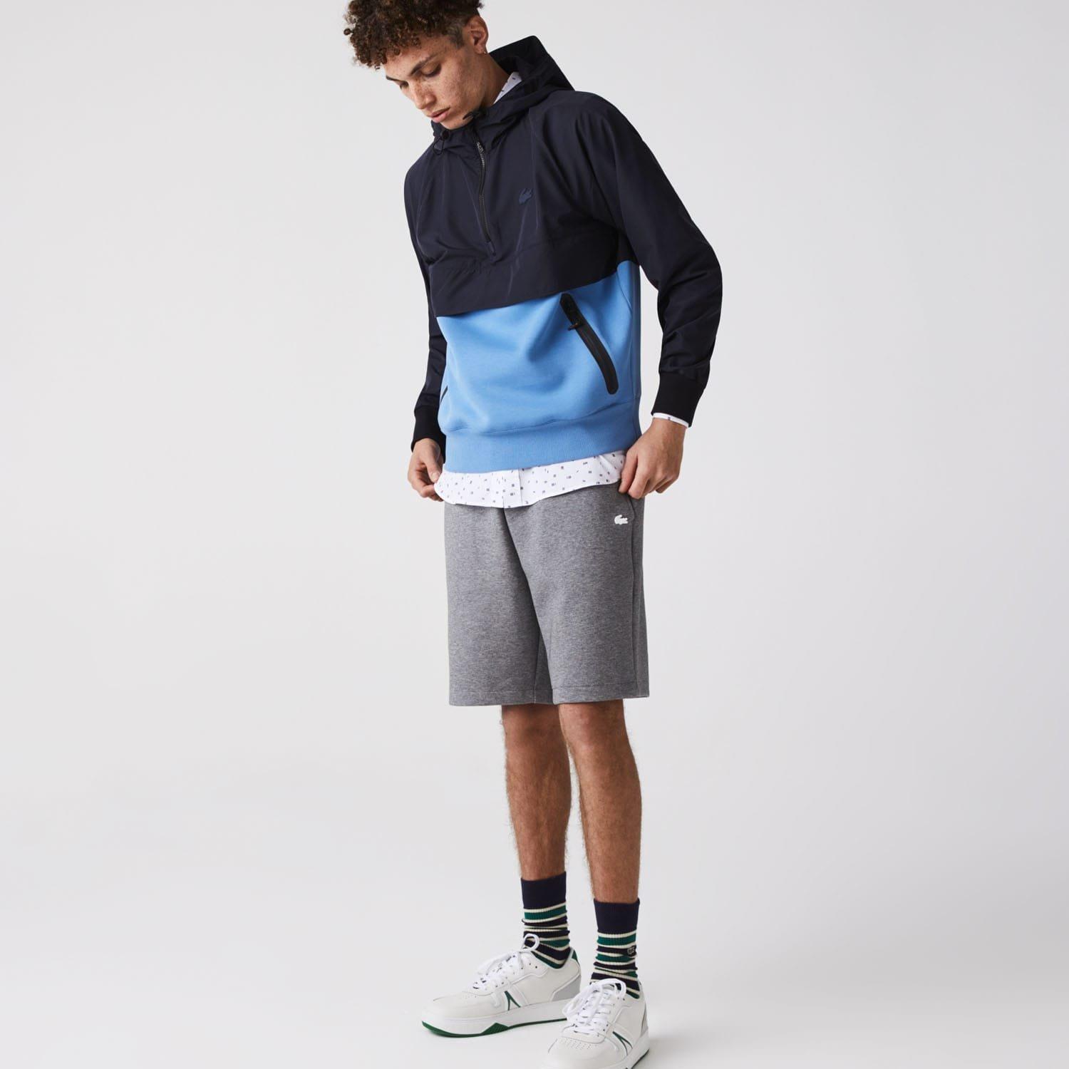 Navy - Lacoste - Two-Material Pullover Jacket - 3