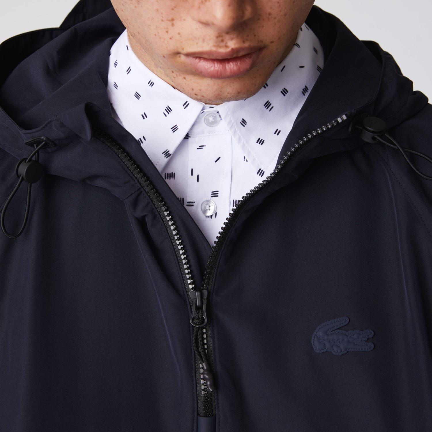 Navy - Lacoste - Two-Material Pullover Jacket - 6