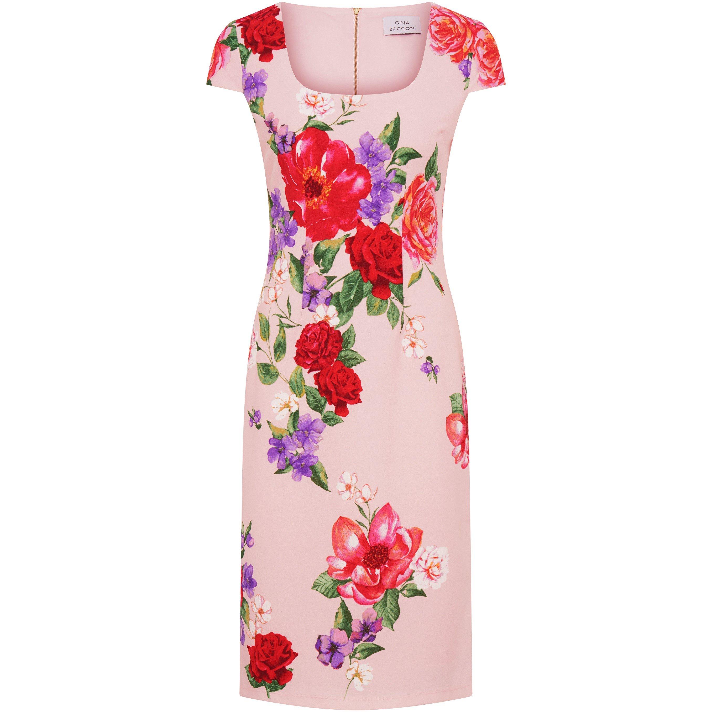 Pink - Gina Bacconi - Rayna Floral Sheath Dress - 3
