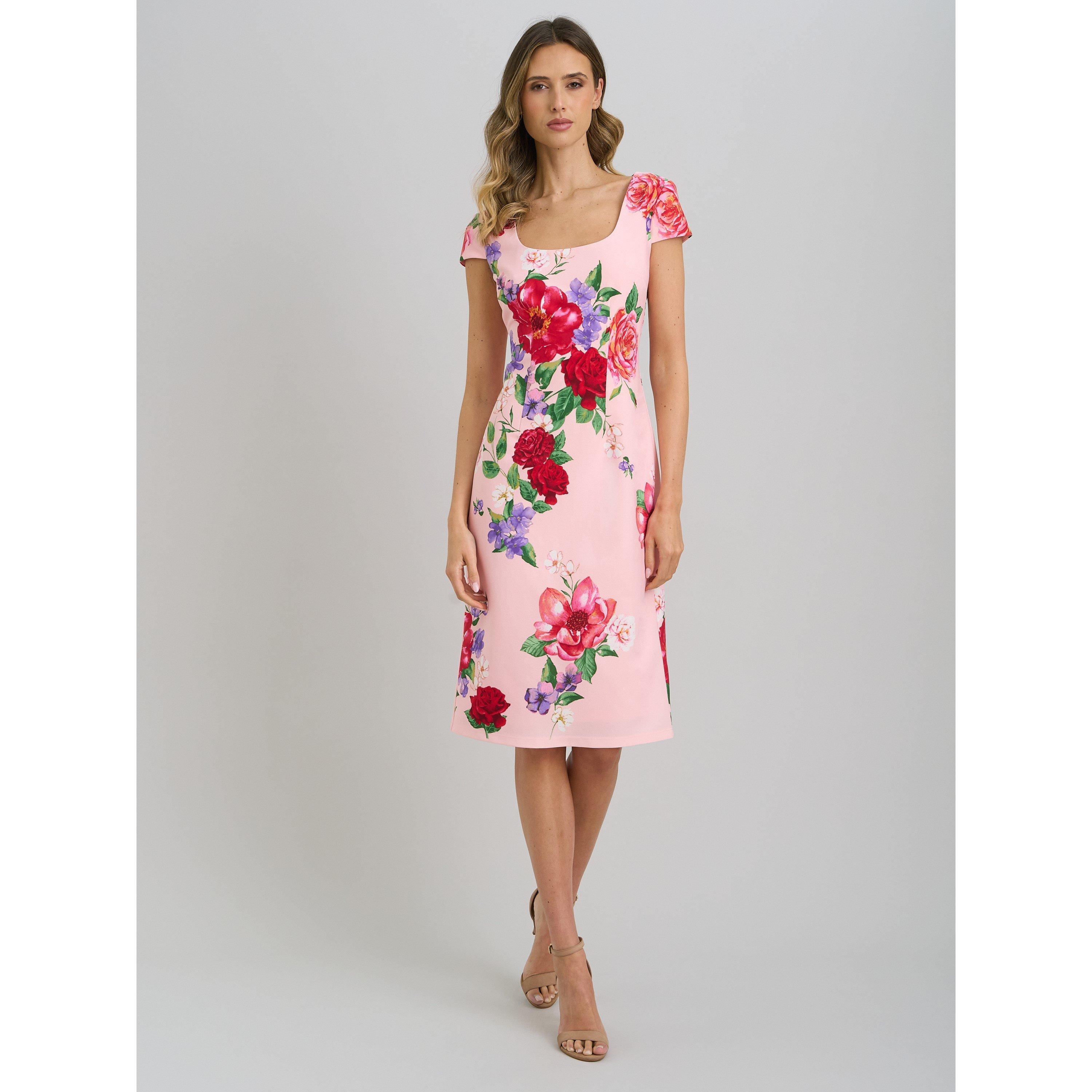Pink - Gina Bacconi - Rayna Floral Sheath Dress - 5