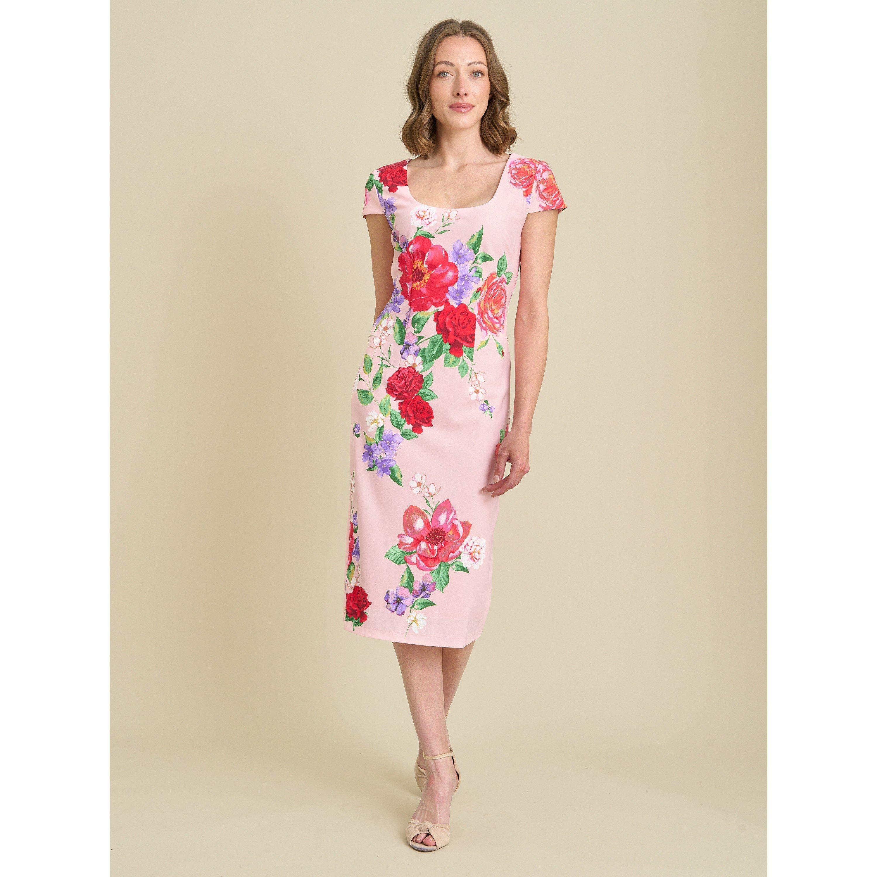 Pink - Gina Bacconi - Rayna Floral Sheath Dress - 8