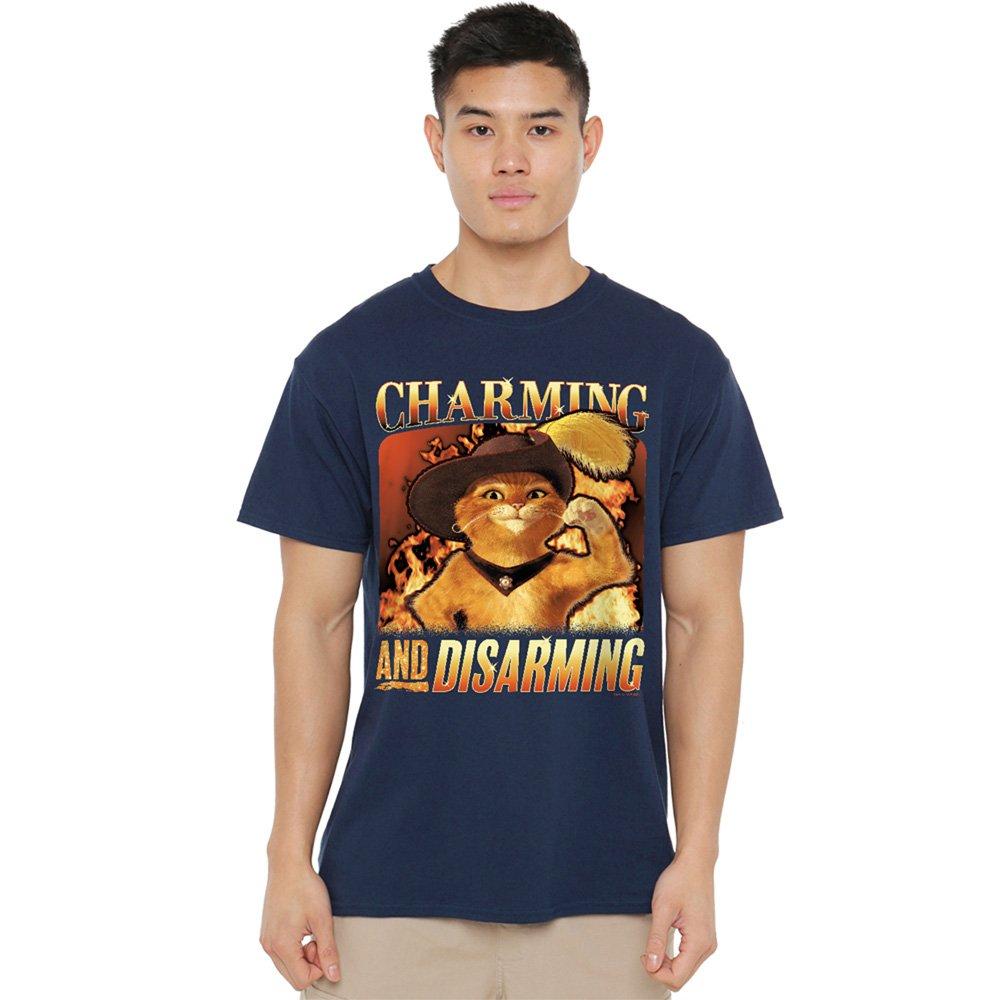 Navy - Other - Shrek Puss In Boots Bootleg Mens T-Shirt Navy - 1