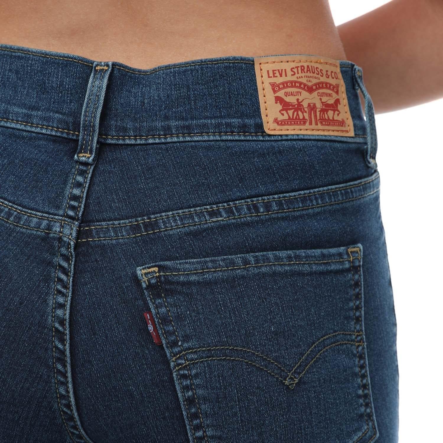 Dark Blue - Levis - 311 Shaping Skinny Slit Hem Jeans - 3