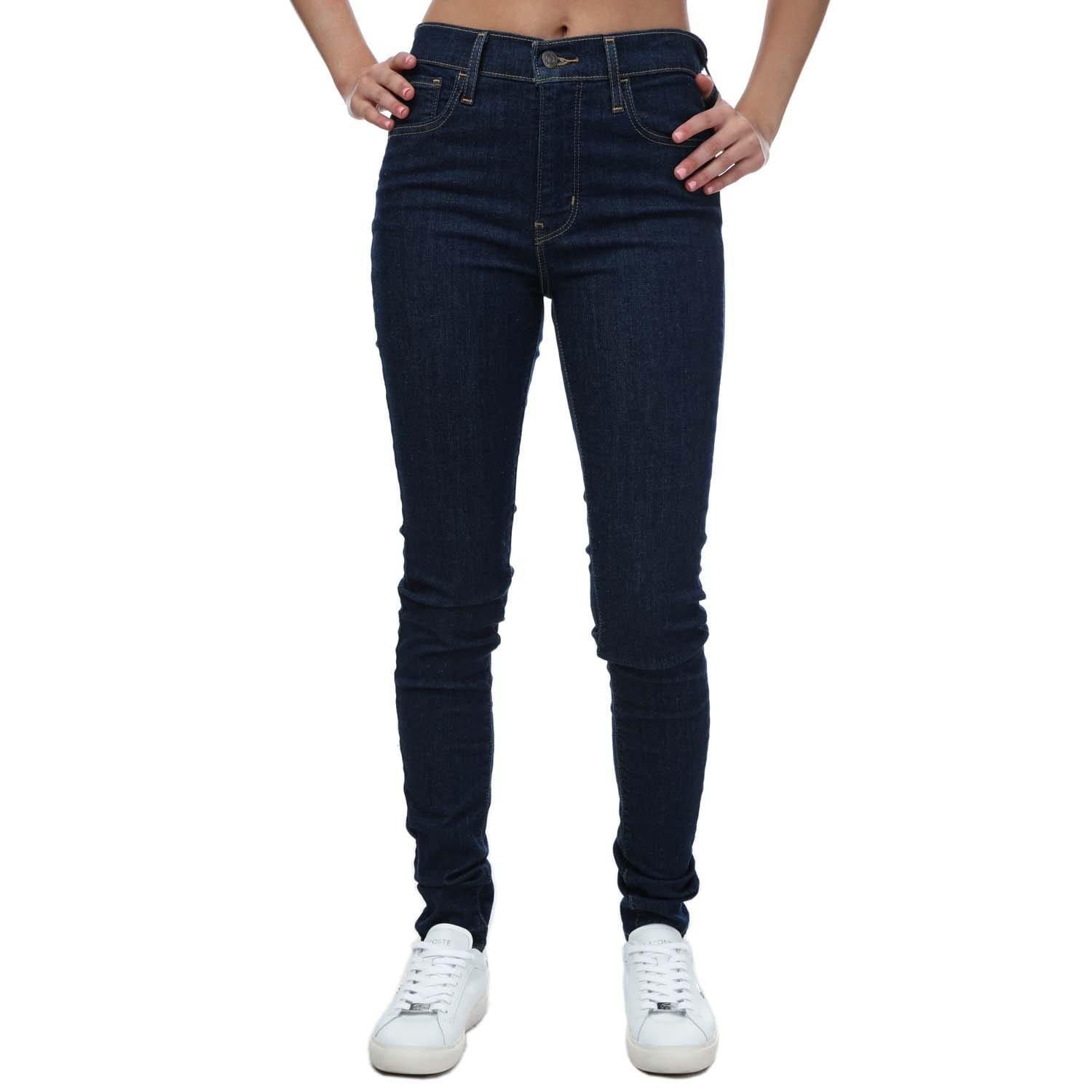 Dark Blue - Levis - 720 High Rise Super Skinny Rinsed Jeans - 1