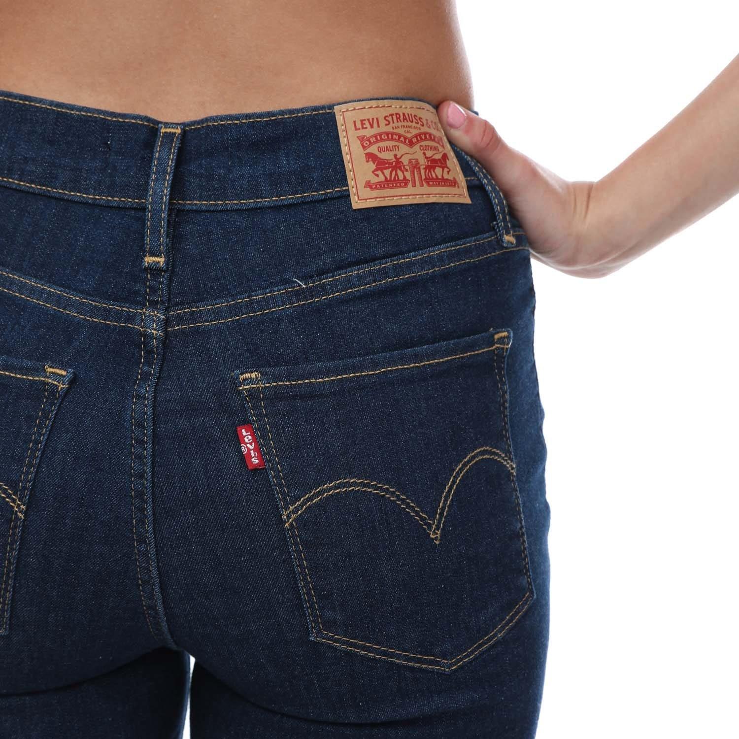 Dark Blue - Levis - 720 High Rise Super Skinny Rinsed Jeans - 3