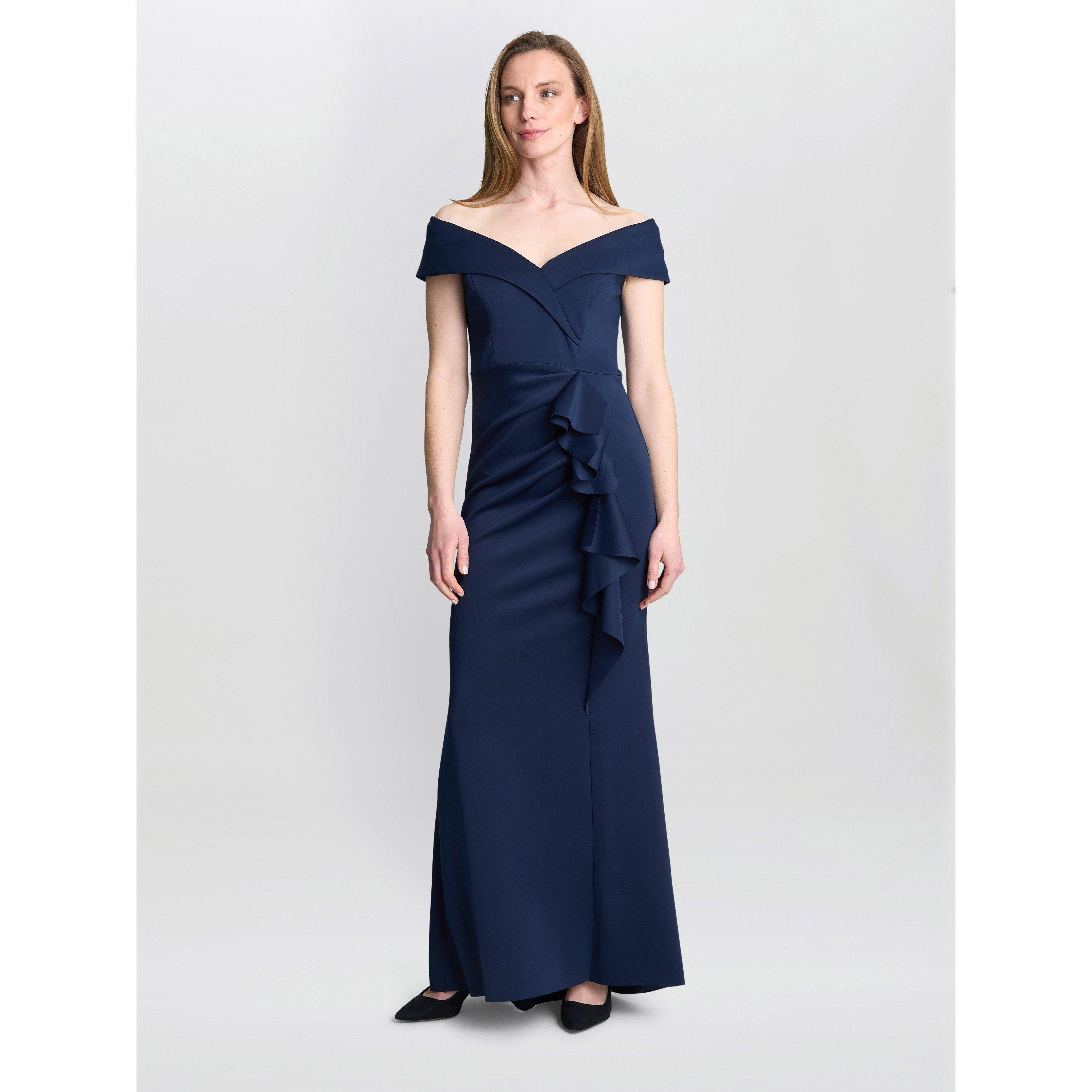 Gina Bacconi Women's Victoria Maxi Dress With Side Ruching - Midnight - 20