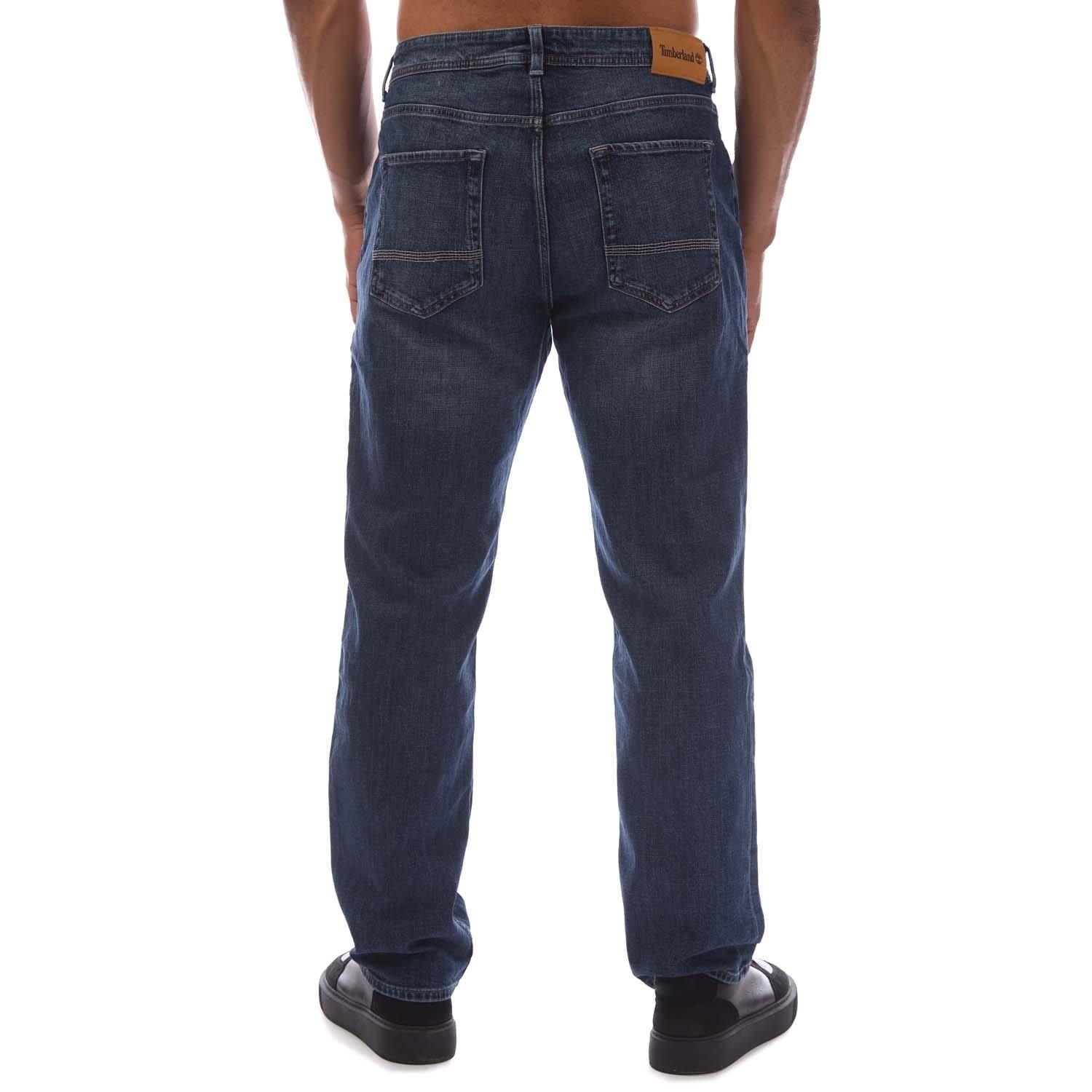 Blue - Timberland - Sandown 5 Pocket Straight Jeans - 3