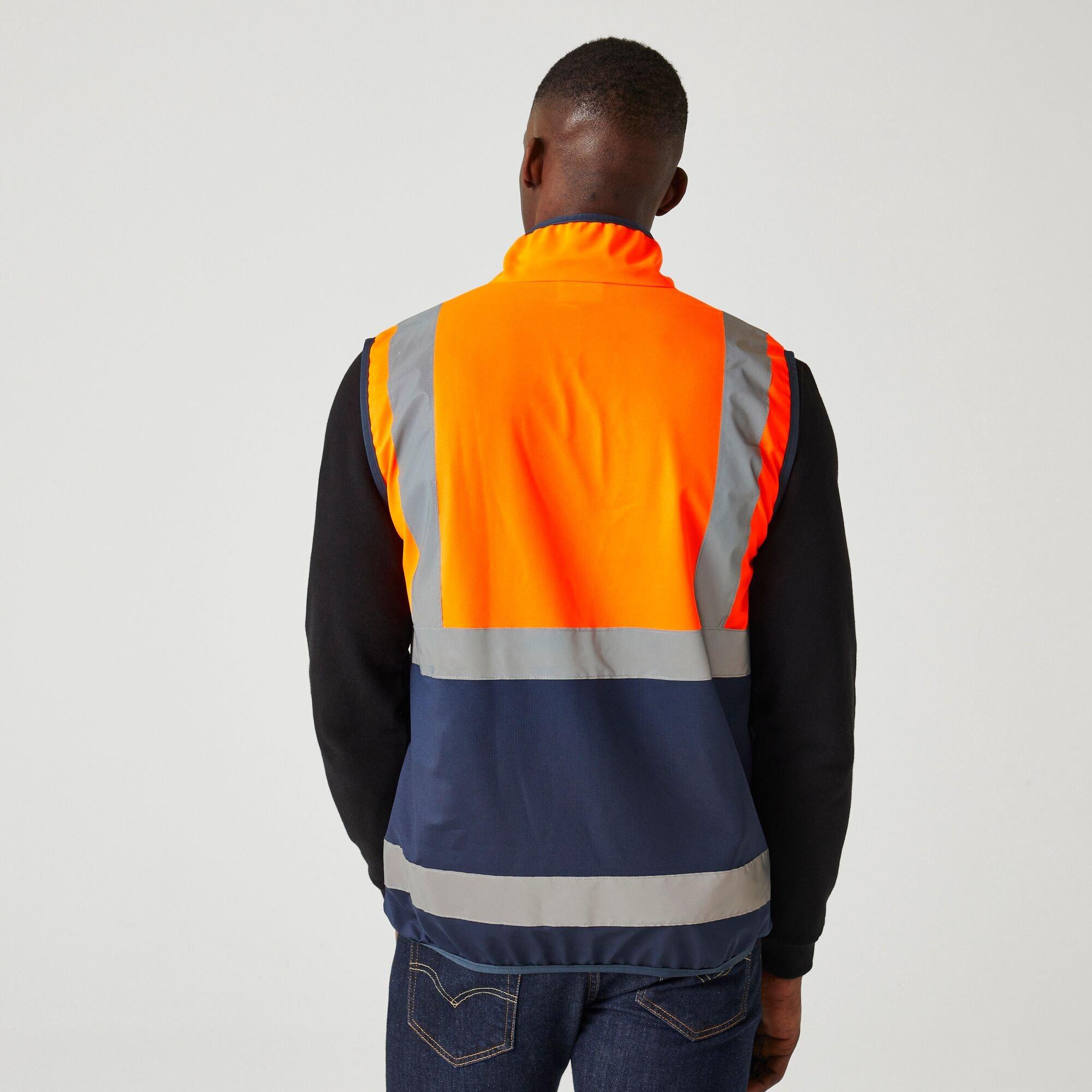 Orange/Navy - Regatta - Mens Pro HI-VIS Full Zip Gilet - 2