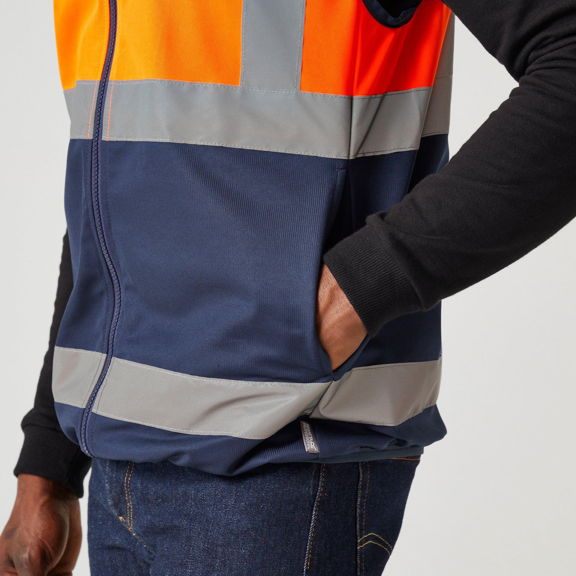 Orange/Navy - Regatta - Mens Pro HI-VIS Full Zip Gilet - 5