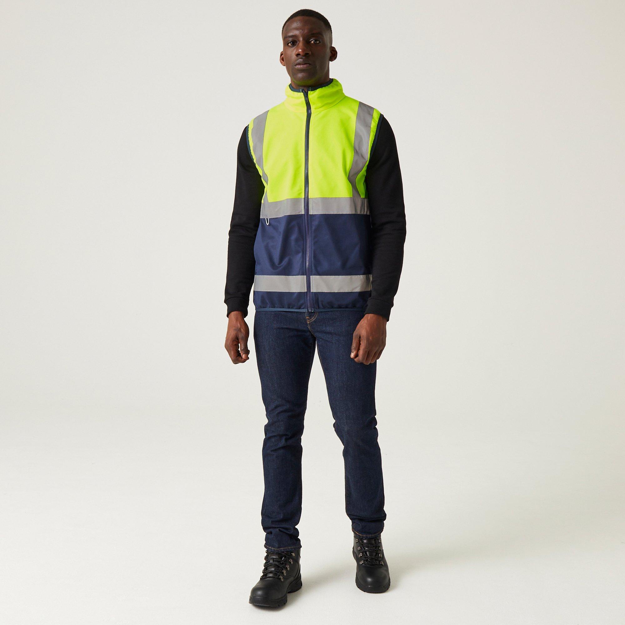 Yellow/Navy - Regatta - Mens Pro HI-VIS Full Zip Gilet - 3