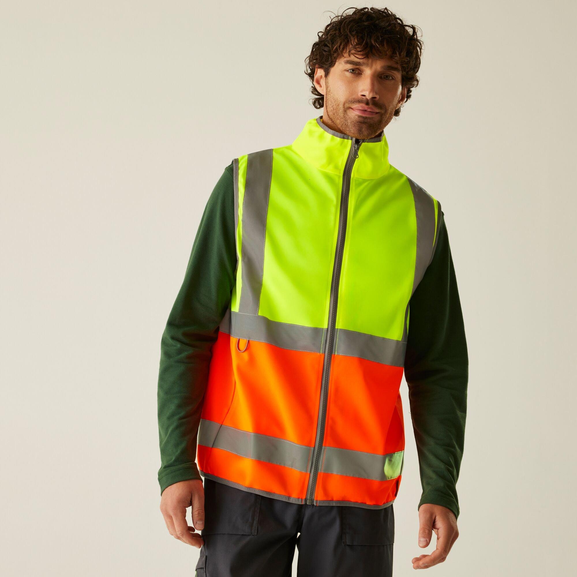 Regatta Men's Pro Hi-Vis Full Zip Gilet - Yellow/Orange - 3XL