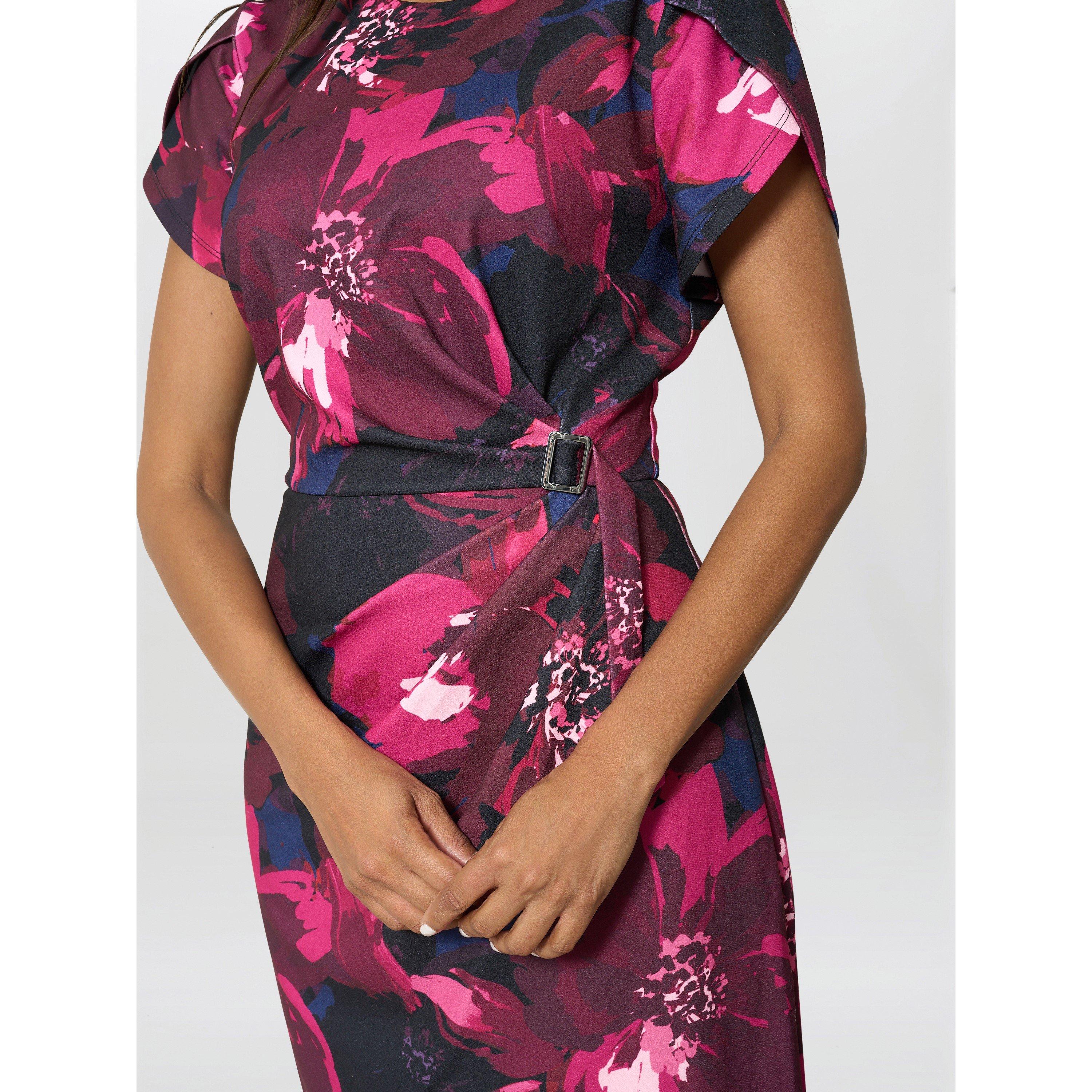 Multi - Gina Bacconi - Roby Floral Print Dress - 5