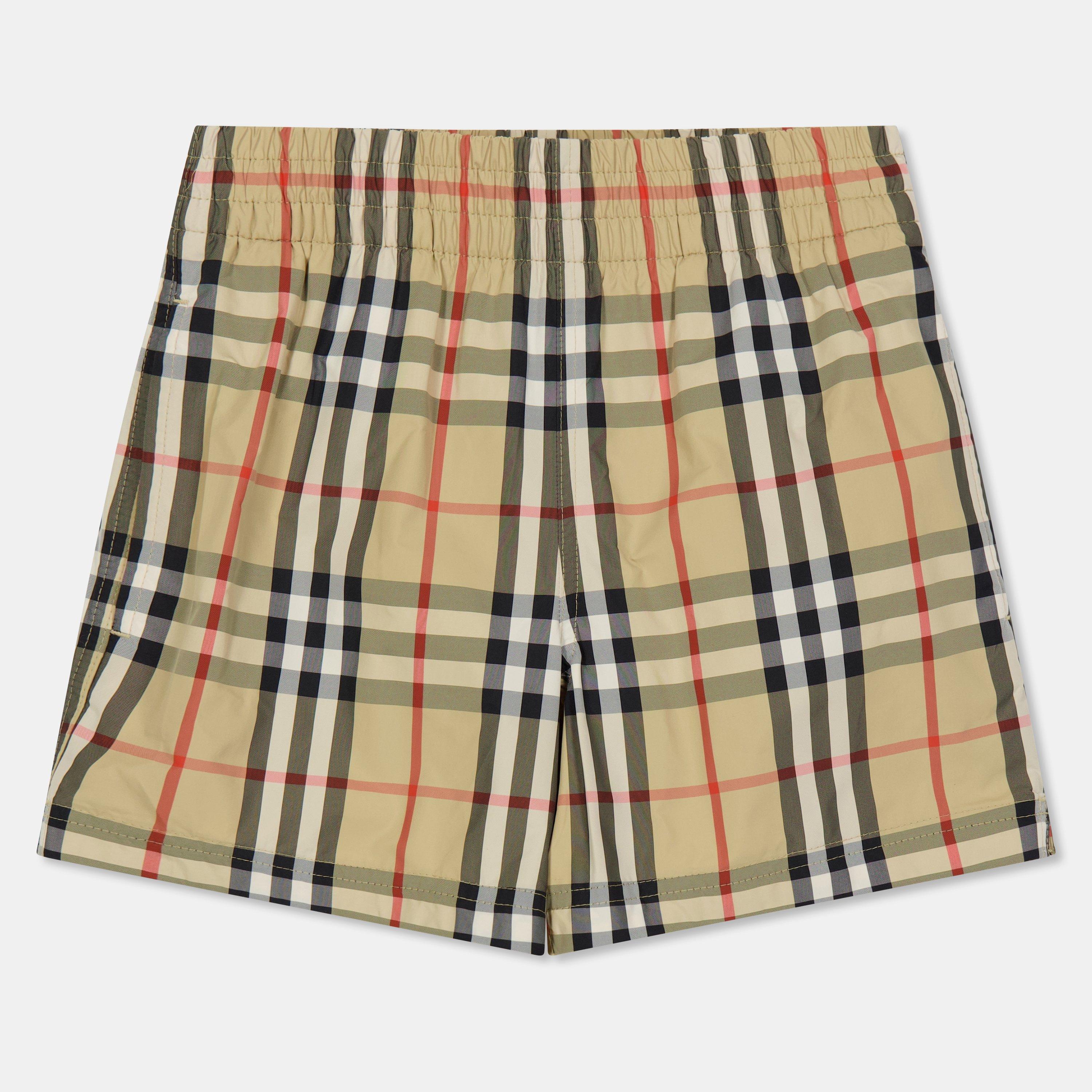 Burberry Kids' Burb Atticus Swim Shorts - Sand Chk B9368 - Size 14Y