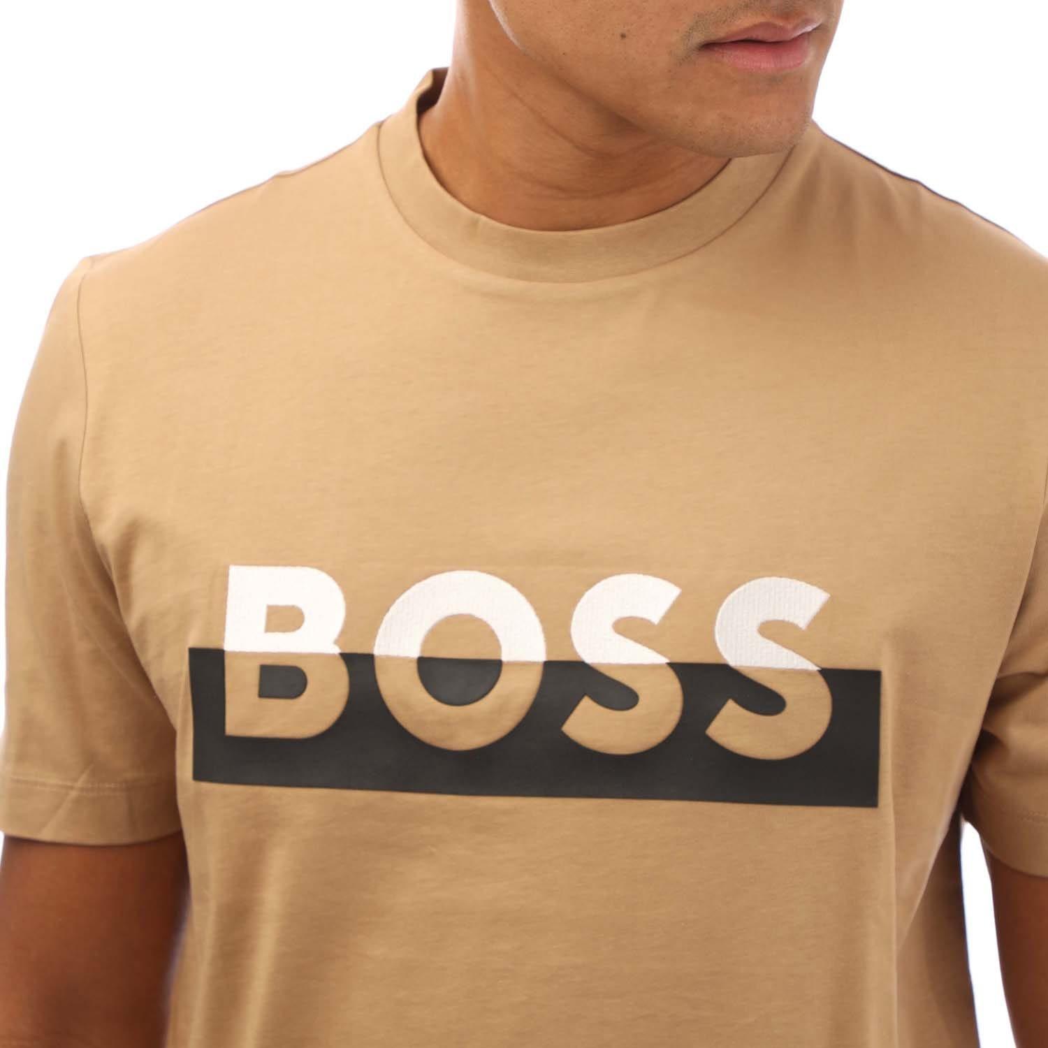 Beige - Boss - Tiburt 42 Cotton Jersey T-Shirt - 2