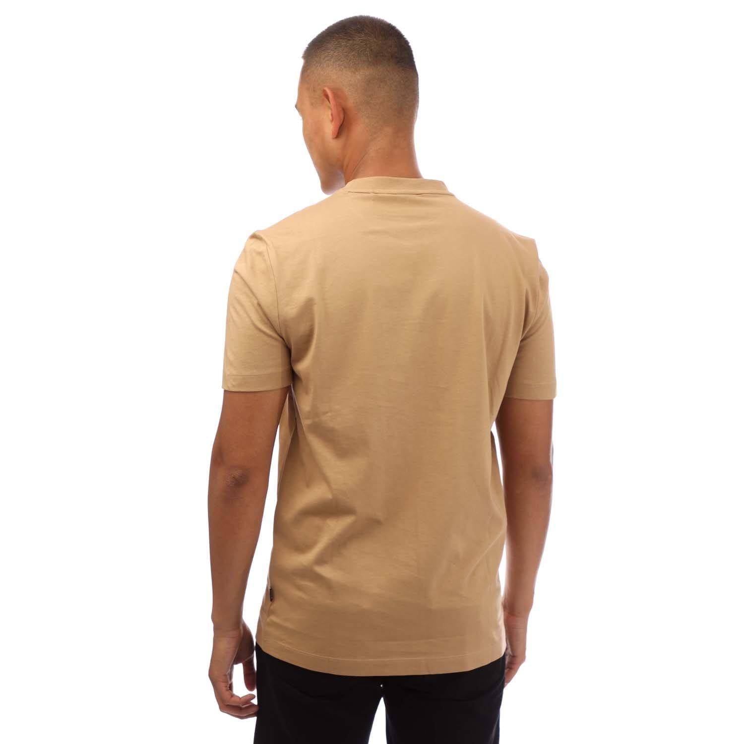 Beige - Boss - Tiburt 42 Cotton Jersey T-Shirt - 3