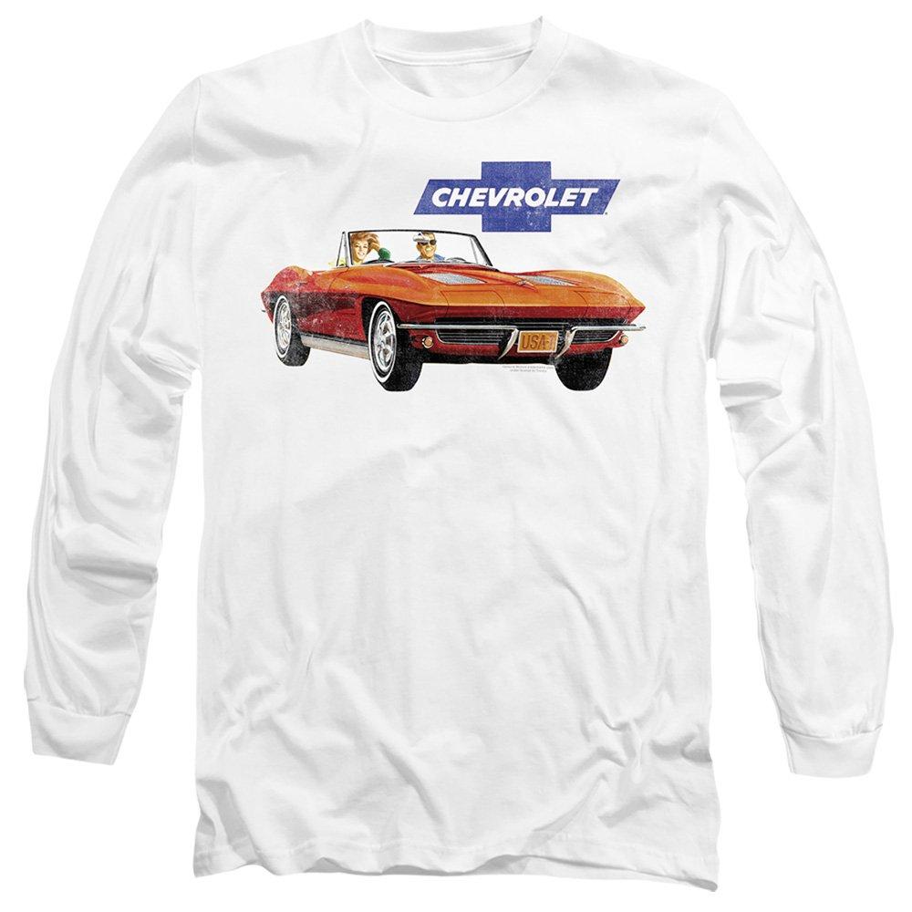 White - Other - Chevy Corvette Vintage Ad Long Sleeve T-Shirt Whi - 1