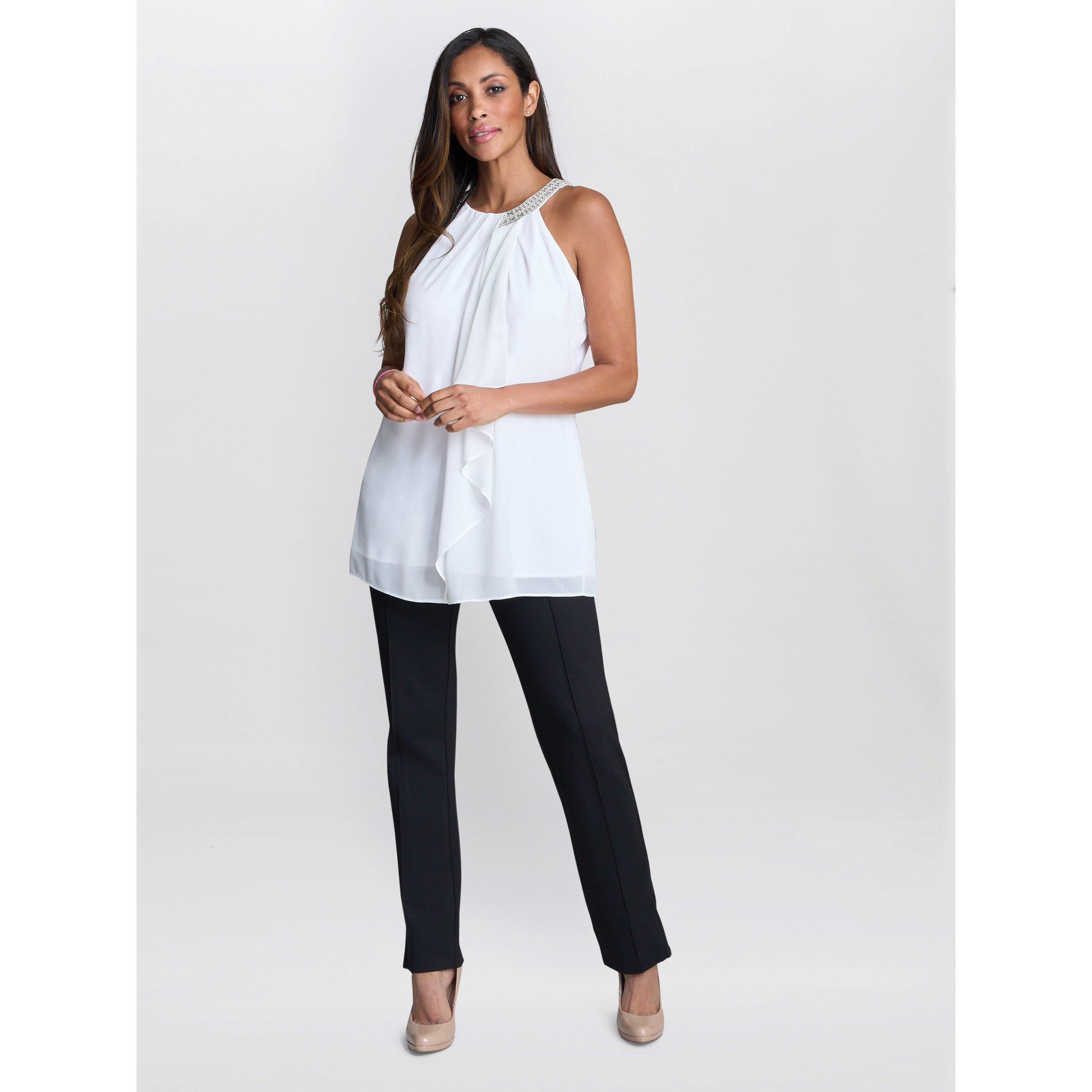 Ivory - Gina Bacconi - ELLE HALTER TOP WITH BEADED NECK - 3