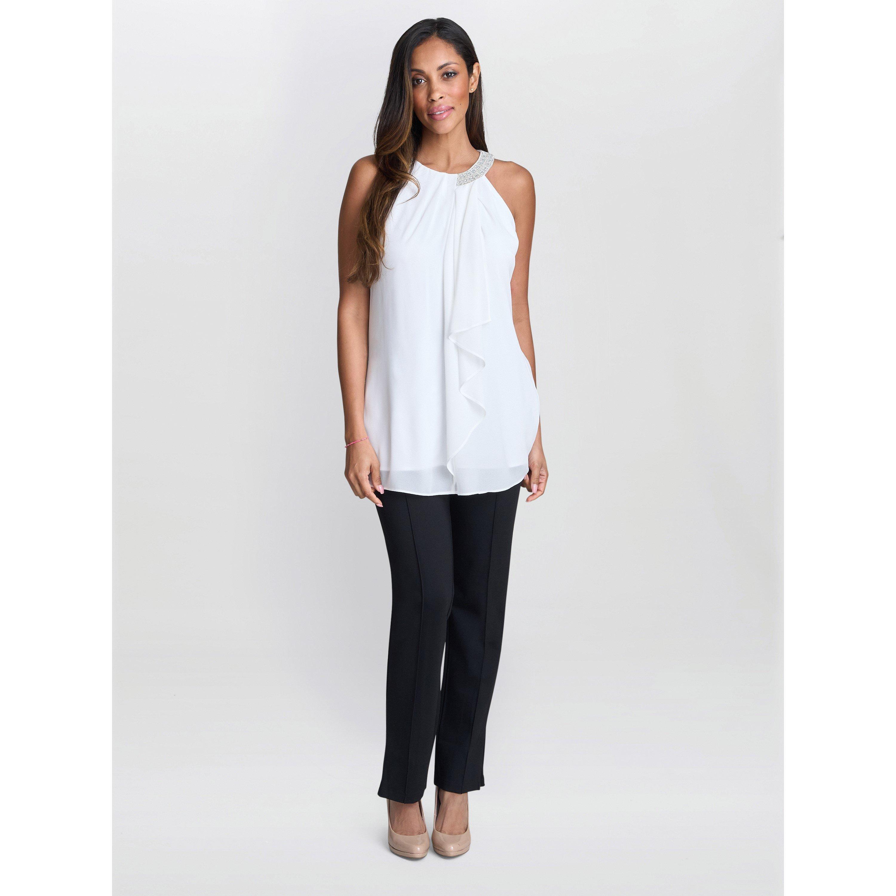 Ivory - Gina Bacconi - ELLE HALTER TOP WITH BEADED NECK - 6