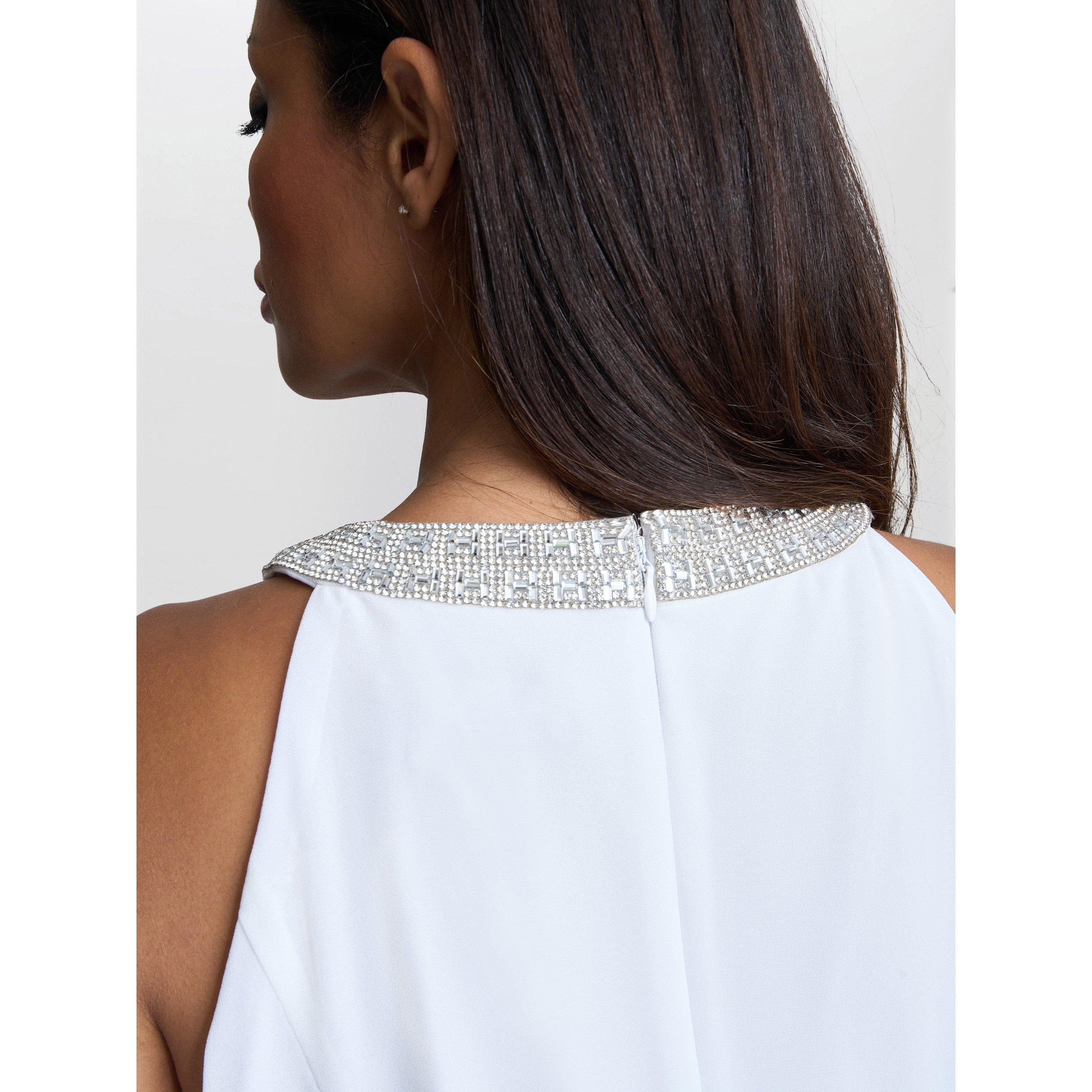 Ivory - Gina Bacconi - ELLE HALTER TOP WITH BEADED NECK - 7
