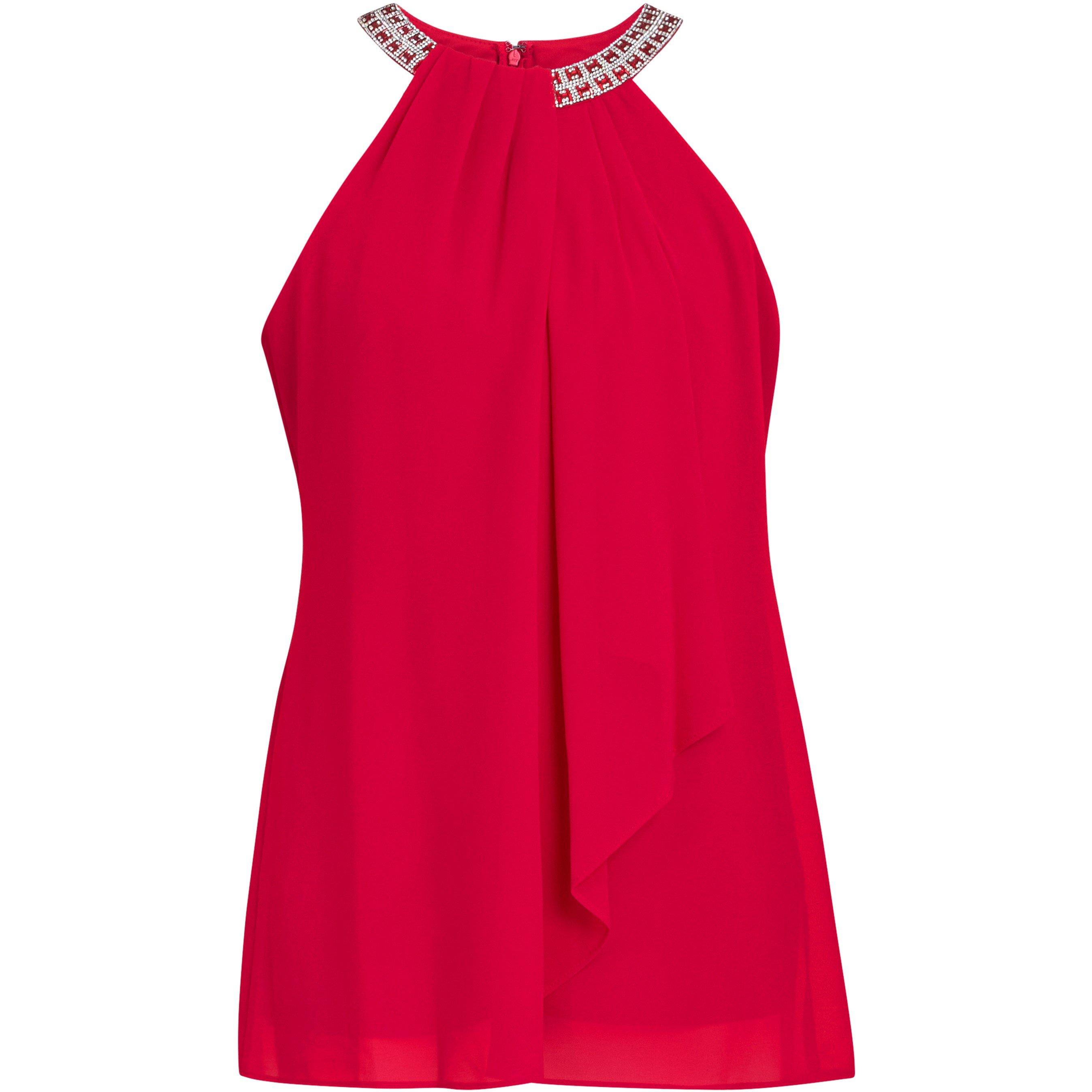 ELLE HALTER TOP WITH BEADED NECK