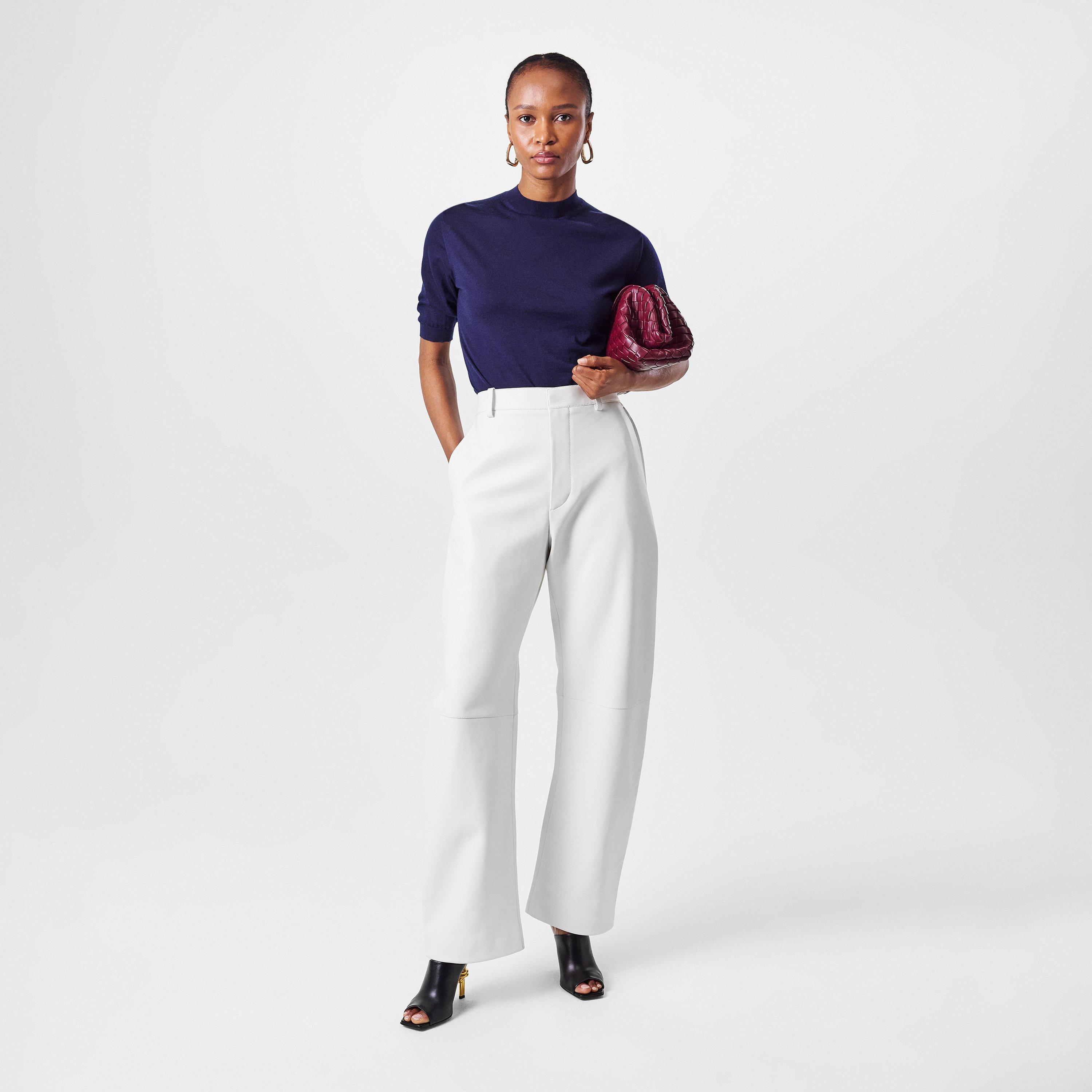 Dove - Bottega Veneta - Nappa Leather Trousers - 6