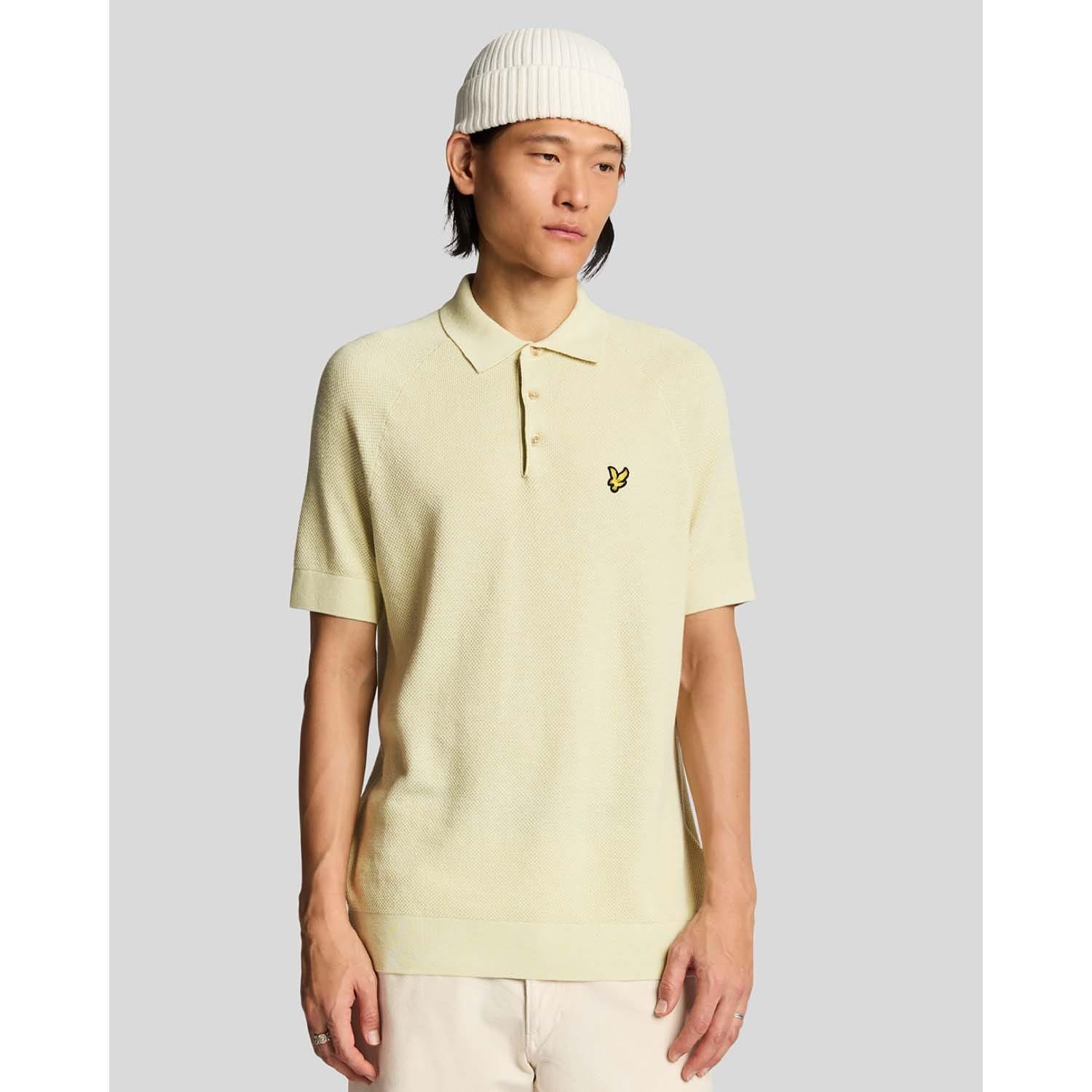Beige - Lyle and Scott - Linen Blend Knitted Polo Shirt - 2
