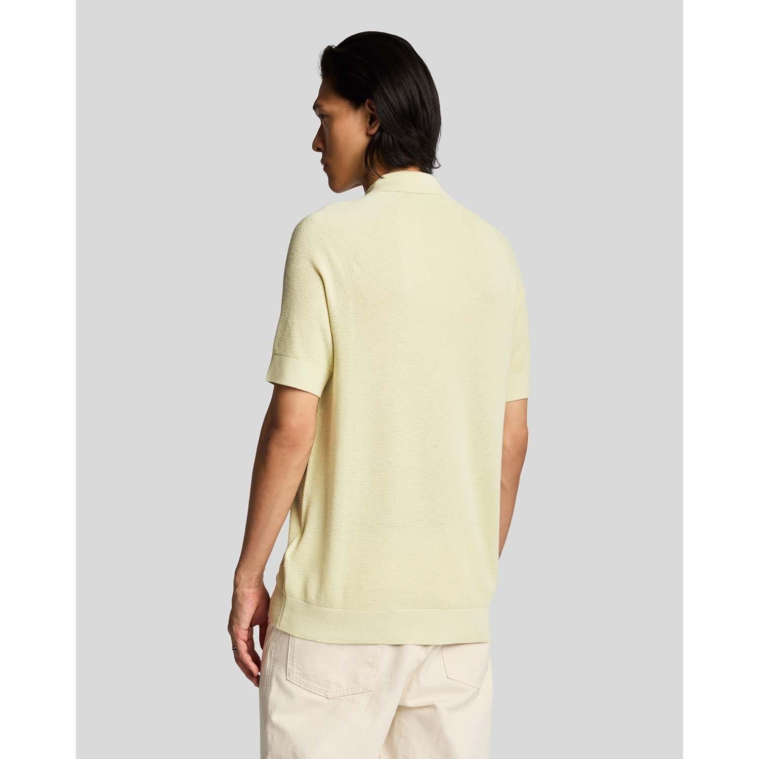 Beige - Lyle and Scott - Linen Blend Knitted Polo Shirt - 4