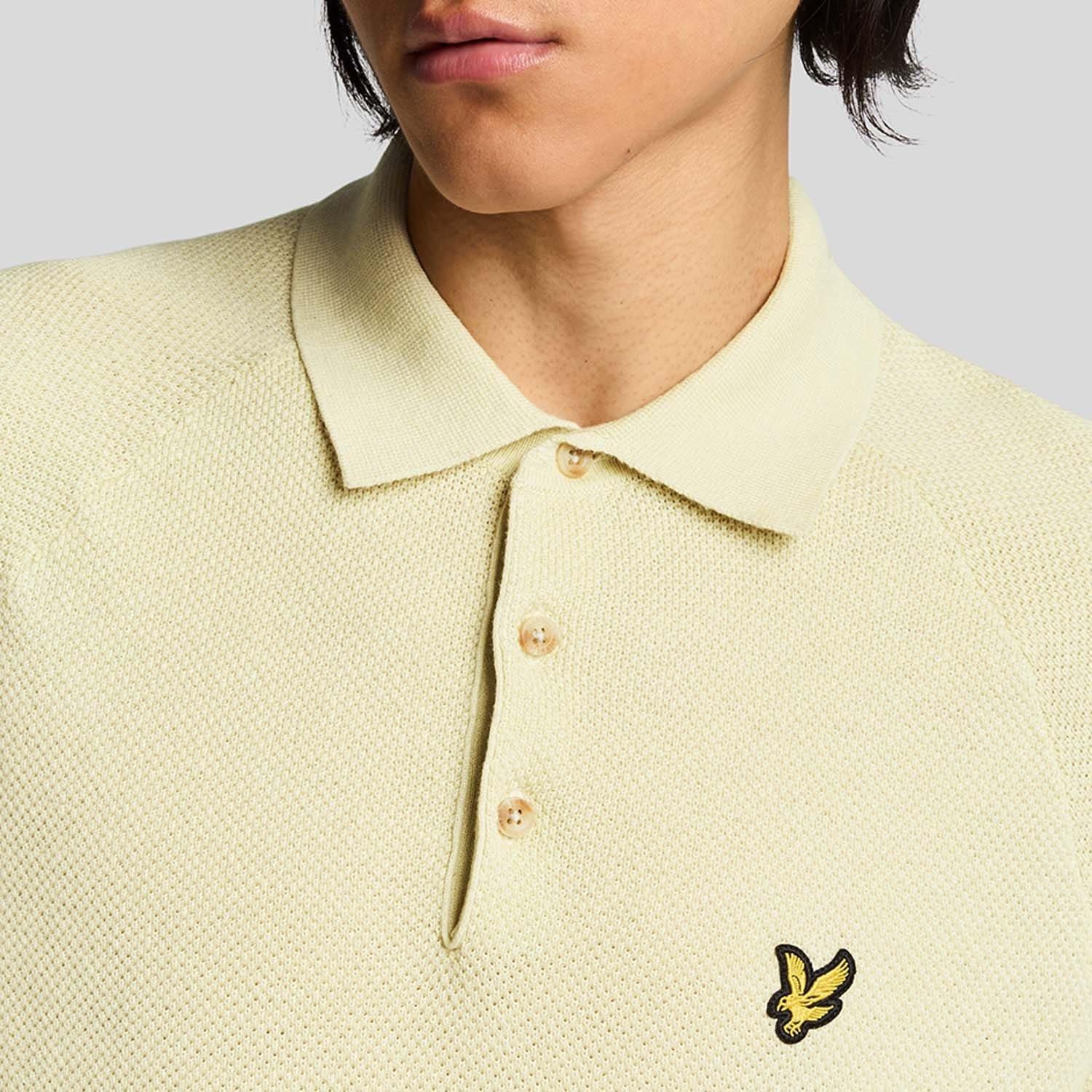 Beige - Lyle and Scott - Linen Blend Knitted Polo Shirt - 5