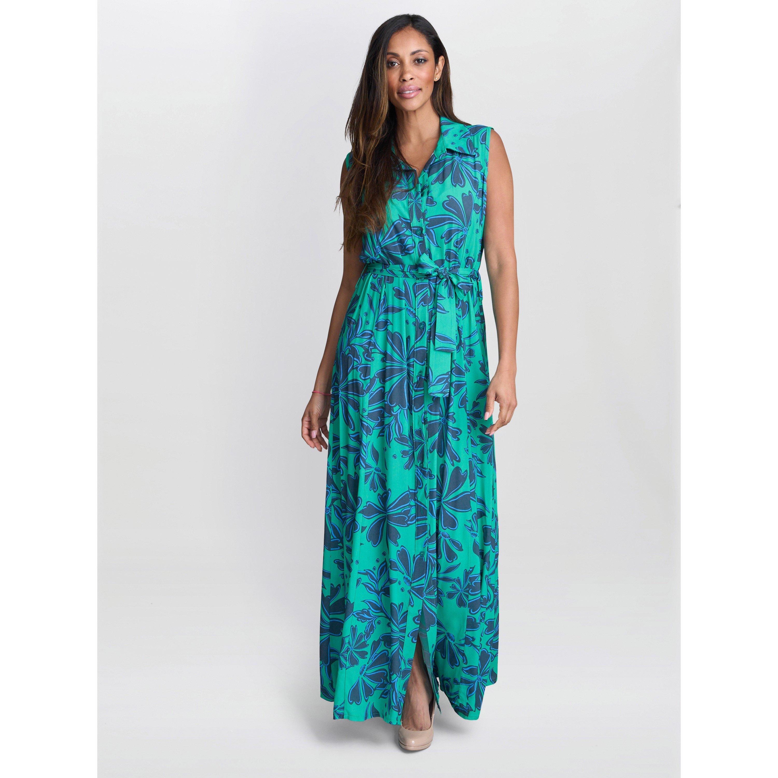 Gina Bacconi Women's Reagan Long Shirt Dress - Blue - S