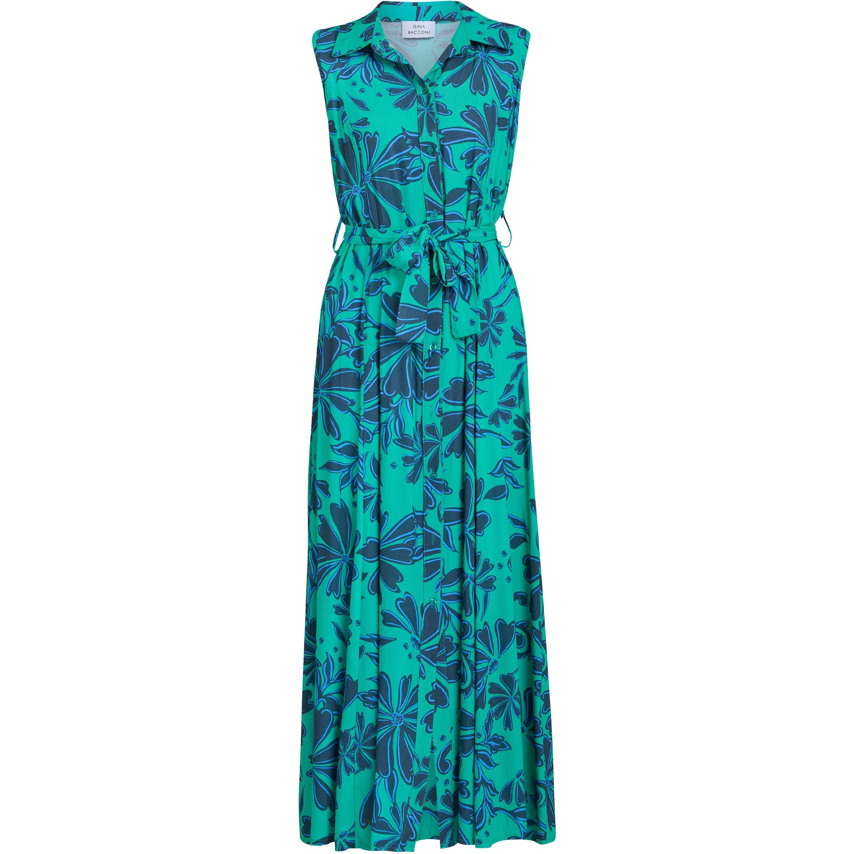 Blue - Gina Bacconi - REAGAN Long Shirt Dress - 4