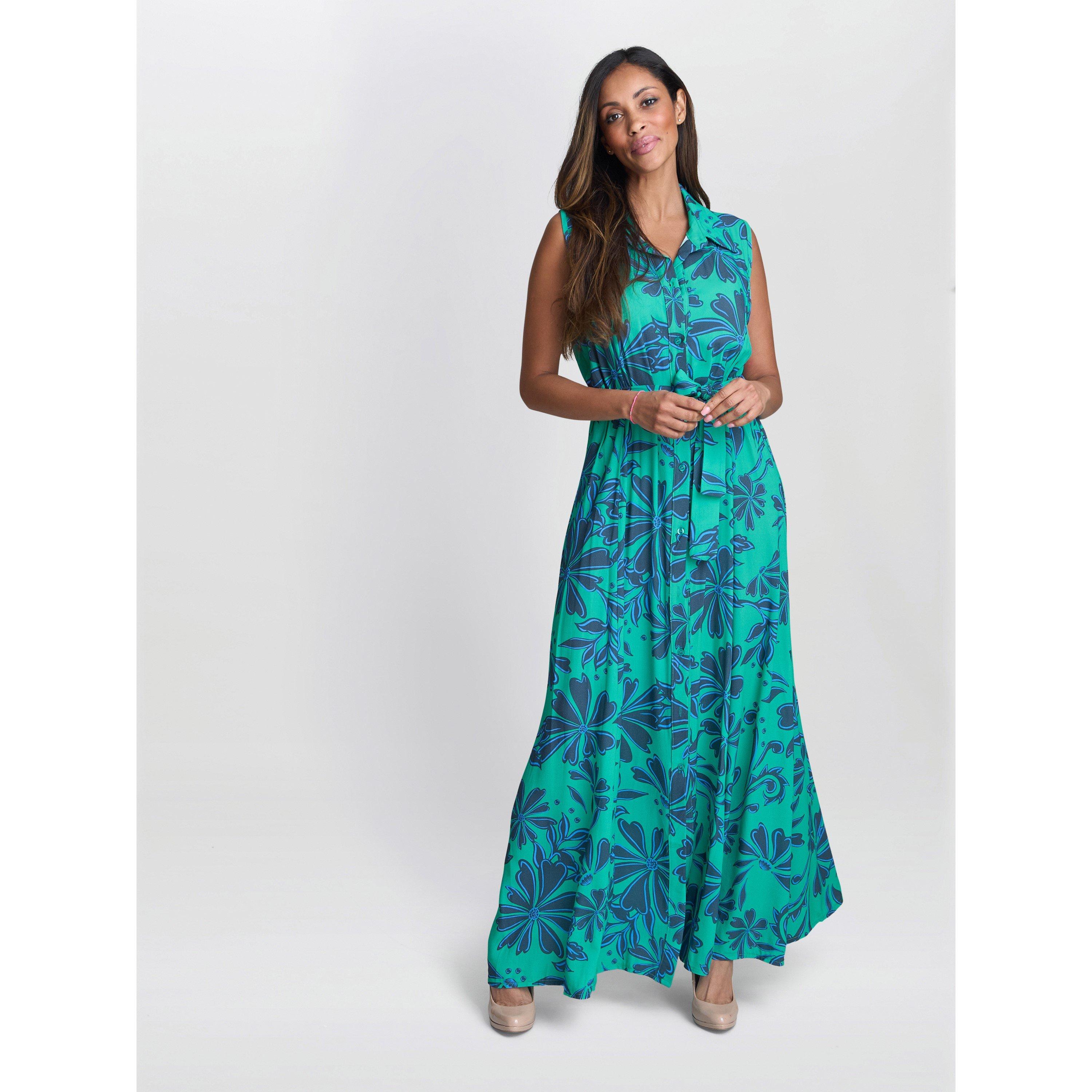 Blue - Gina Bacconi - REAGAN Long Shirt Dress - 6