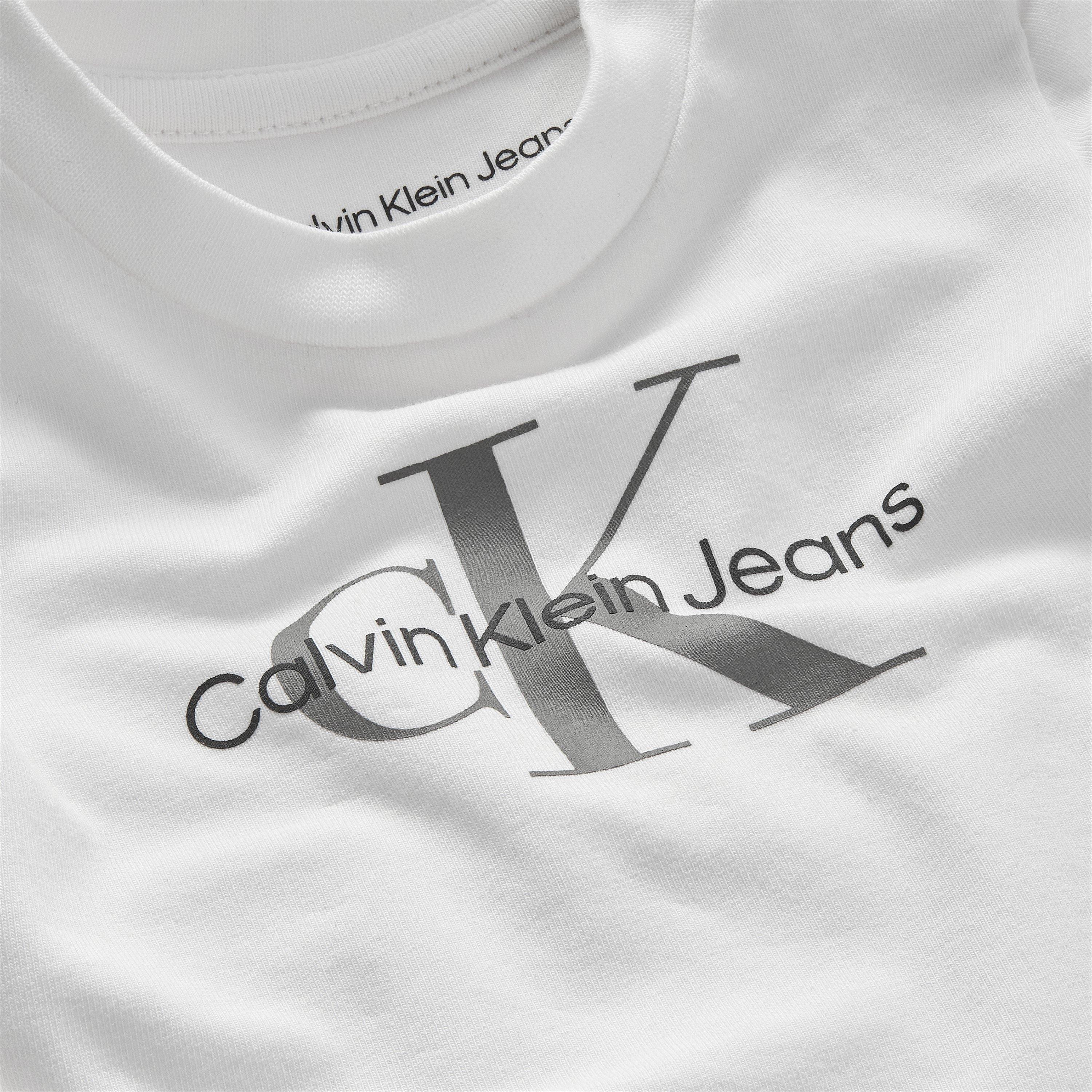 White YAF - Calvin Klein Jeans - Unisex Kids' Monogram Short-Sleeve Regular Fit T-Shirt - 2