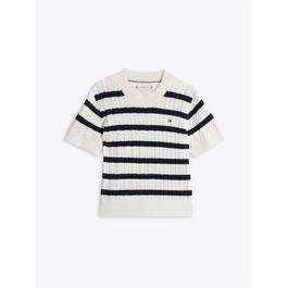 Tommy Hilfiger STRIPE MINI CABLE SWEATER SS