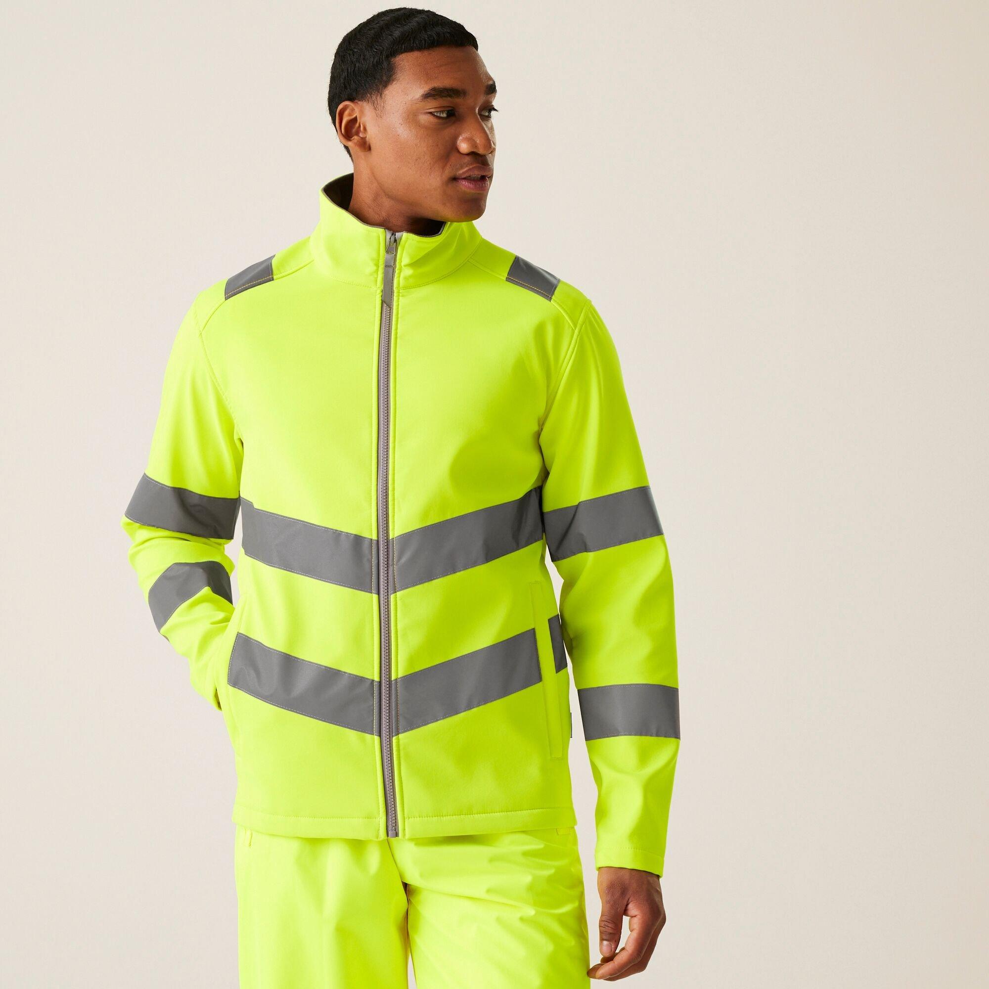 Regatta Men's Hi-Vis Pro Contract Ablaze 2 Layer Softshell - Yellow - 3XL