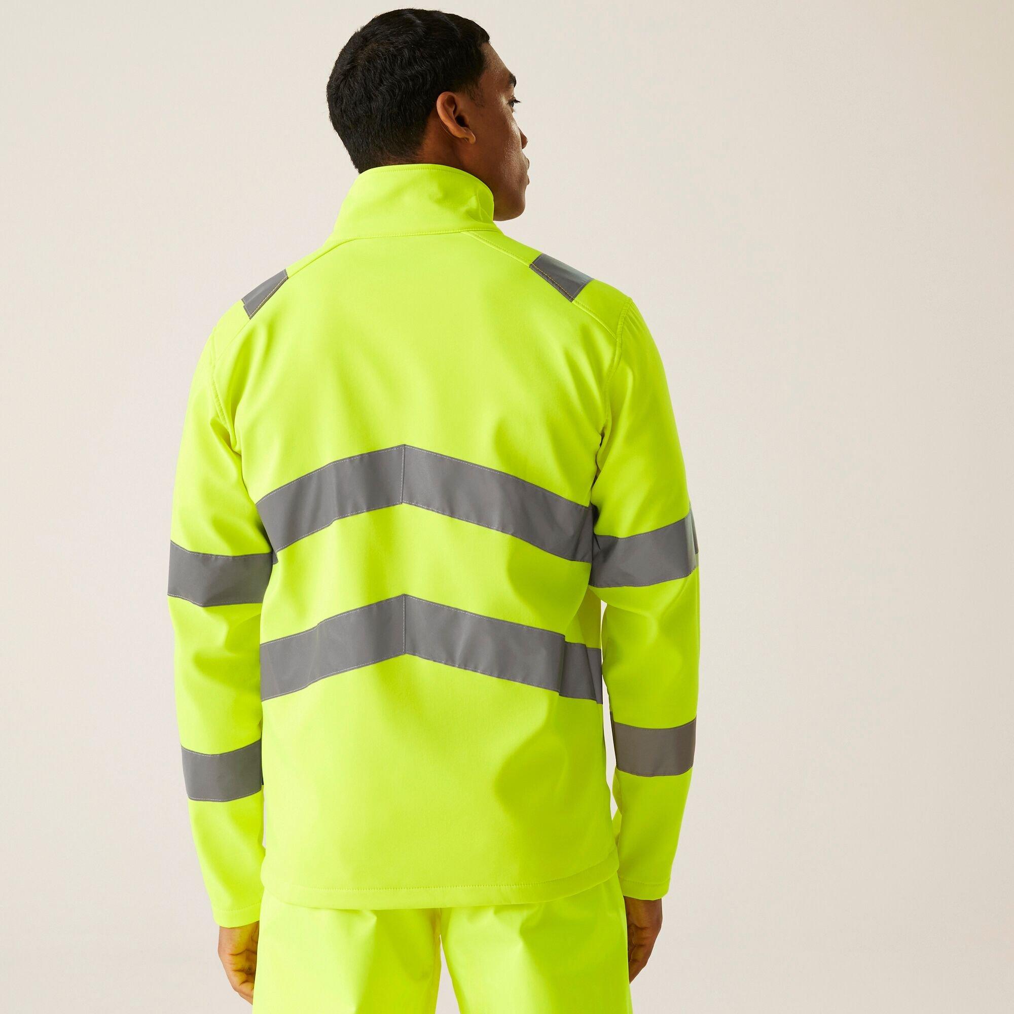 Yellow - Regatta - Mens Hi-Vis Pro Contract Ablaze 2 Layer Softshell - 2