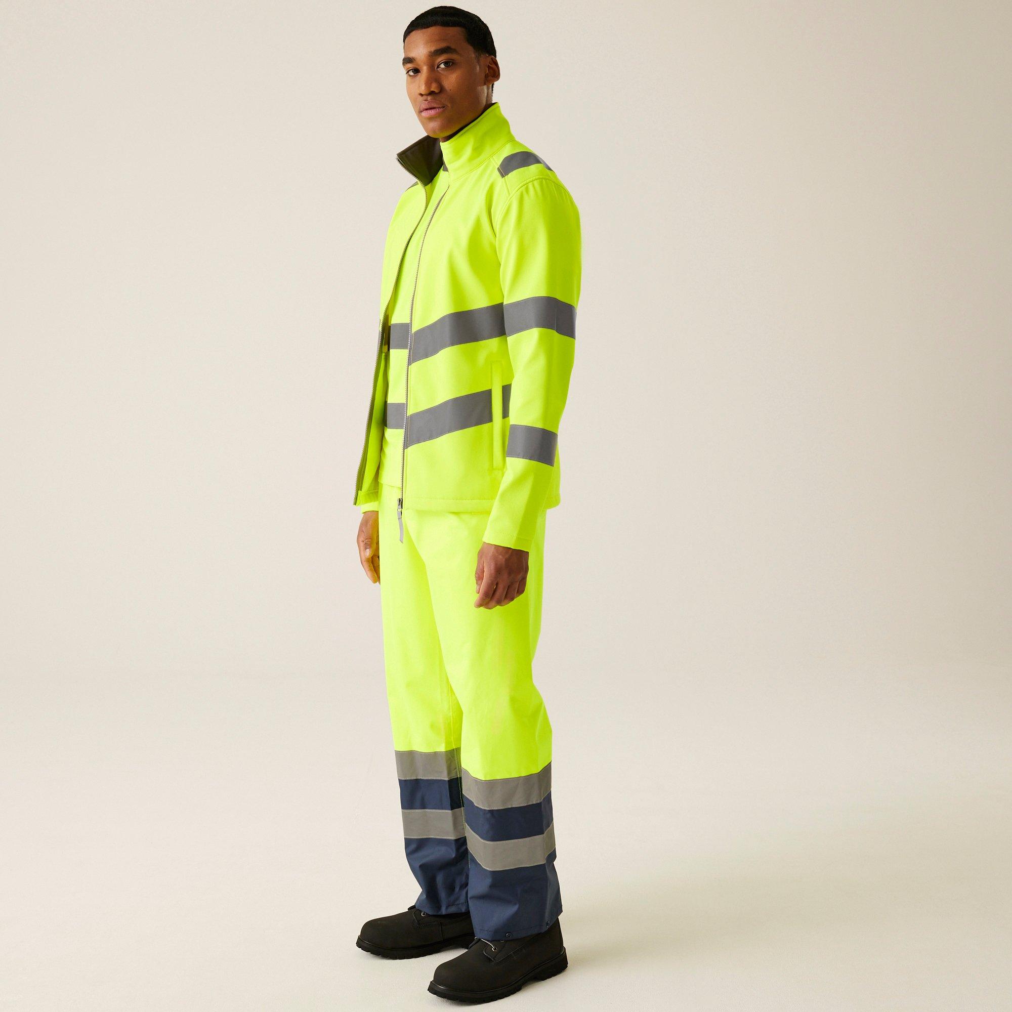 Yellow - Regatta - Mens Hi-Vis Pro Contract Ablaze 2 Layer Softshell - 3