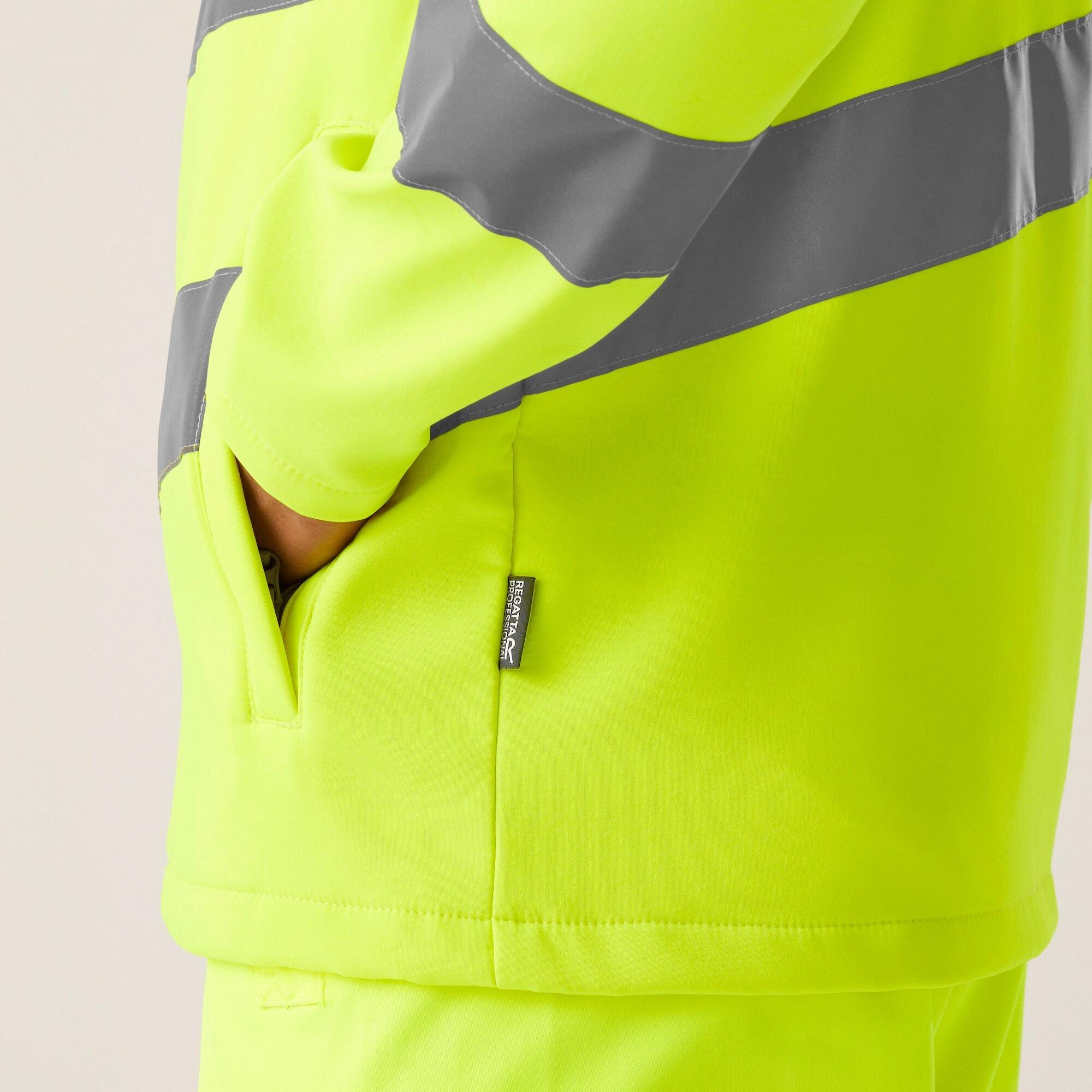 Yellow - Regatta - Mens Hi-Vis Pro Contract Ablaze 2 Layer Softshell - 4
