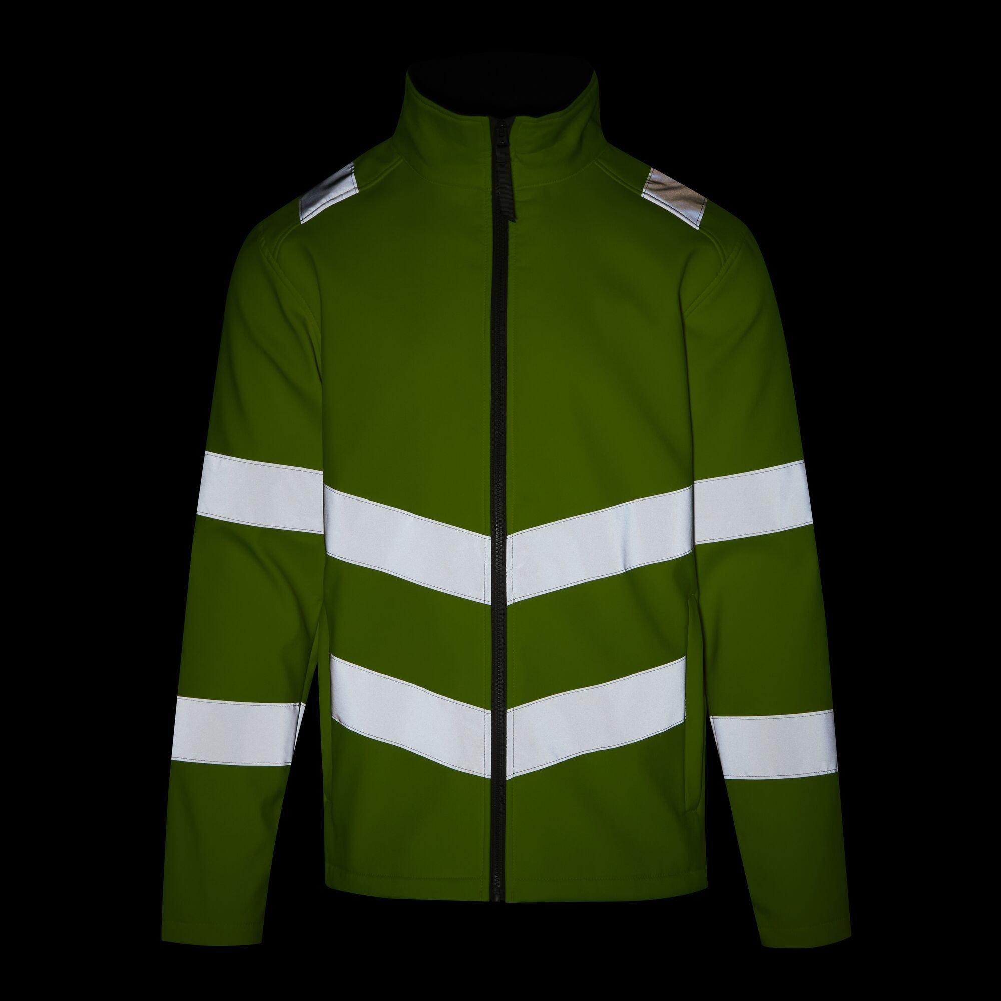 Yellow - Regatta - Mens Hi-Vis Pro Contract Ablaze 2 Layer Softshell - 8