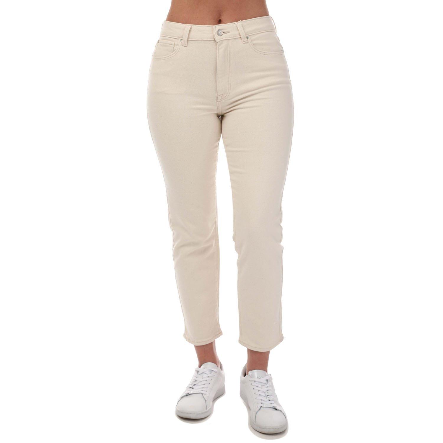 White - Only - Emily Stretch High Waist Straight Jeans - 1