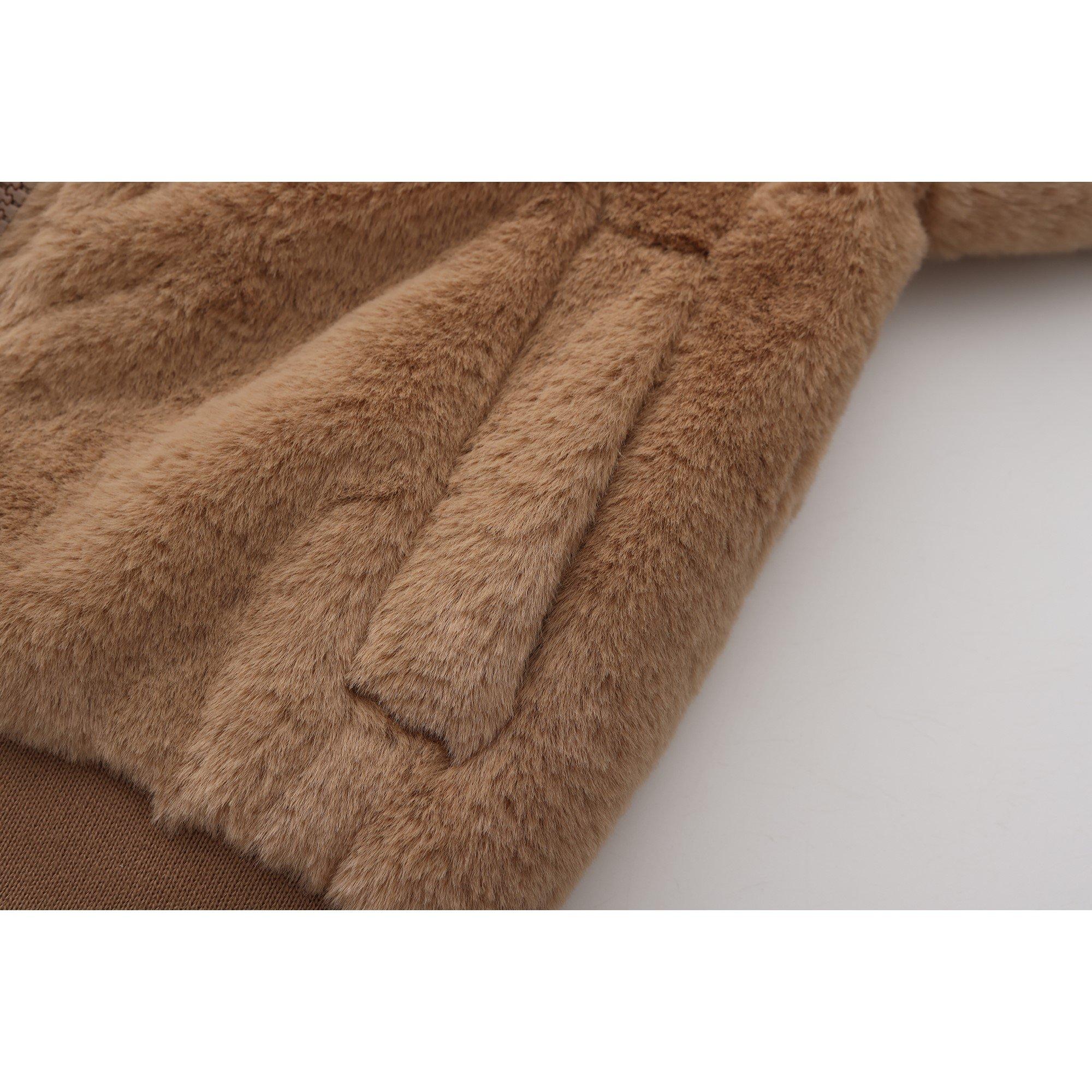 Brown - Firetrap - Short Plush Long Sleeve Shearling Jacket - 6