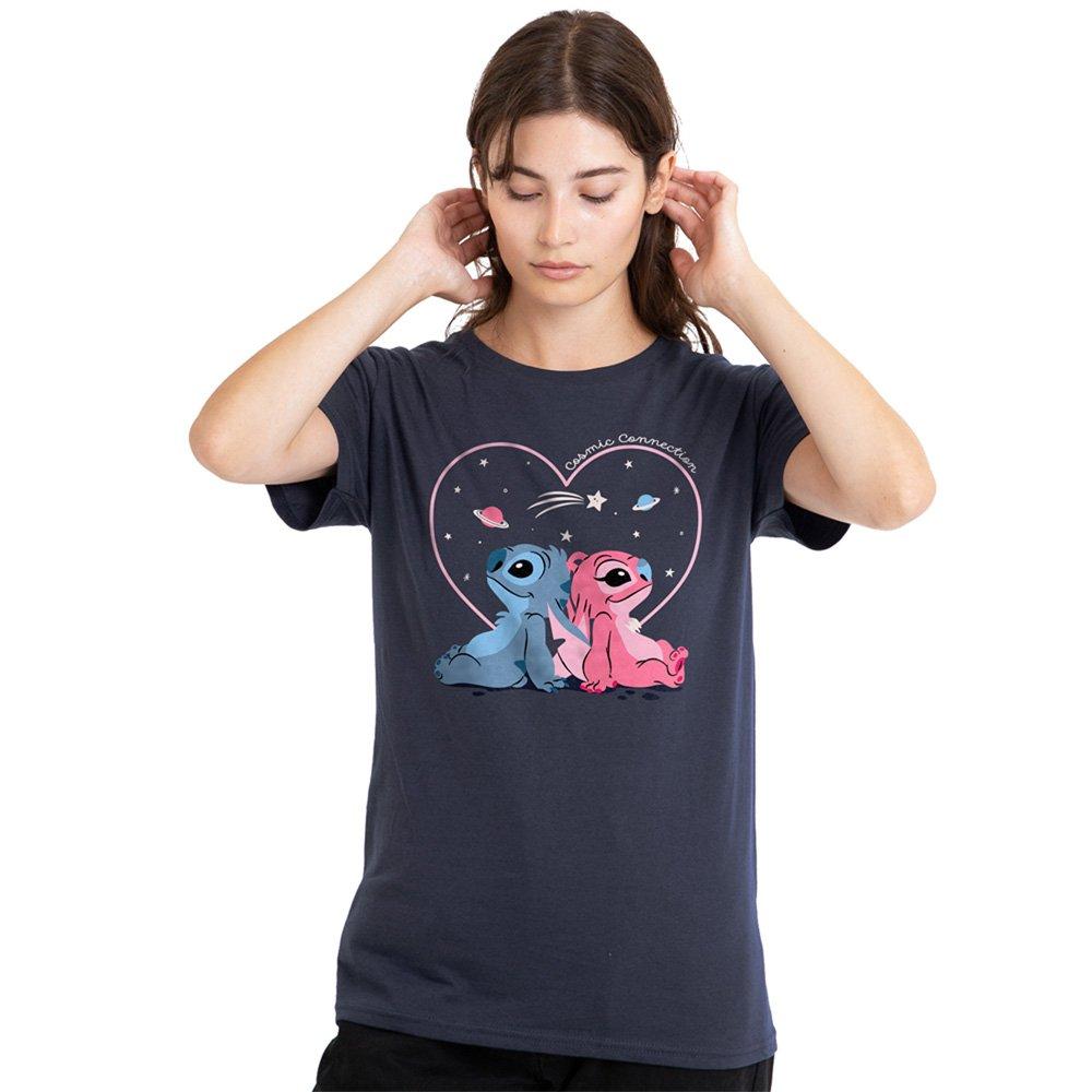 Navy - Disney - Stitch And Angel Cosmic Connection T-Shirt Deep N - 1
