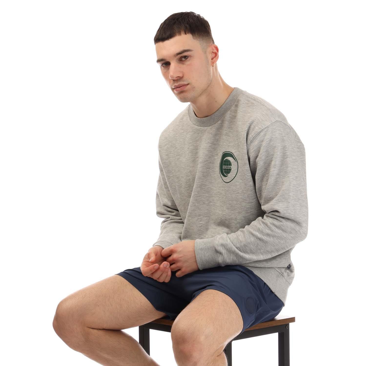 Grey - New Balance - French Terry Relaxed Globe Long Sleeve T-Shirt - 4