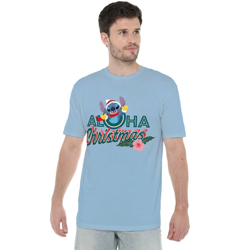 Light Blue - Disney - Lilo & Stitch Aloha Christmas With Stitch Mens T-S - 1