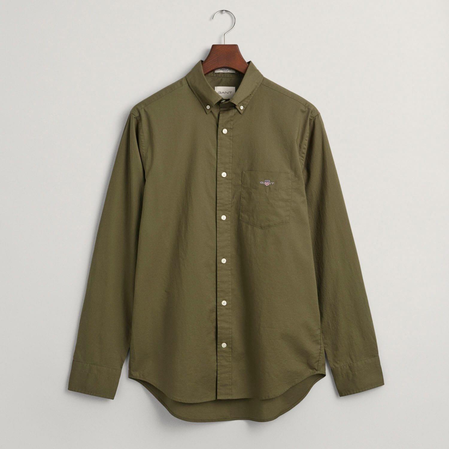 Green - Gant - Regular Fit Classic Poplin Shirt - 1