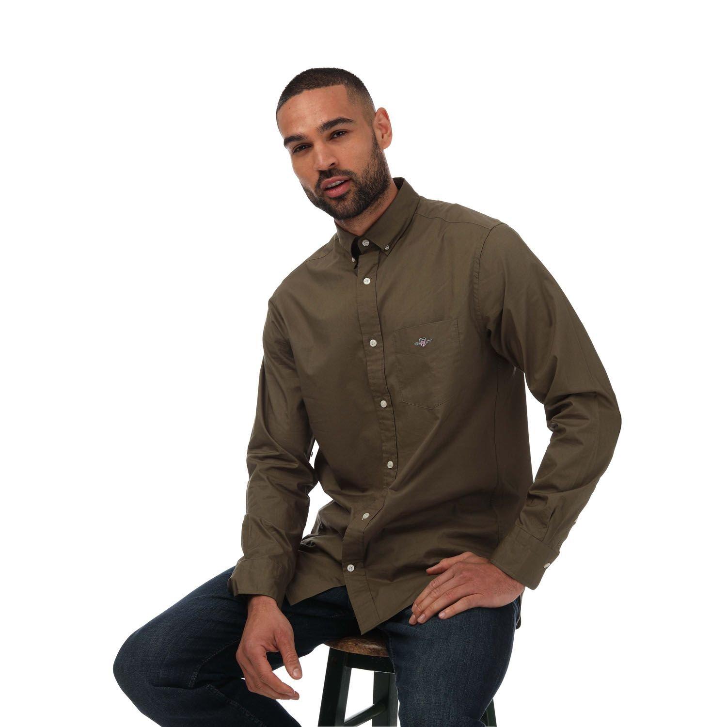 Green - Gant - Regular Fit Classic Poplin Shirt - 4