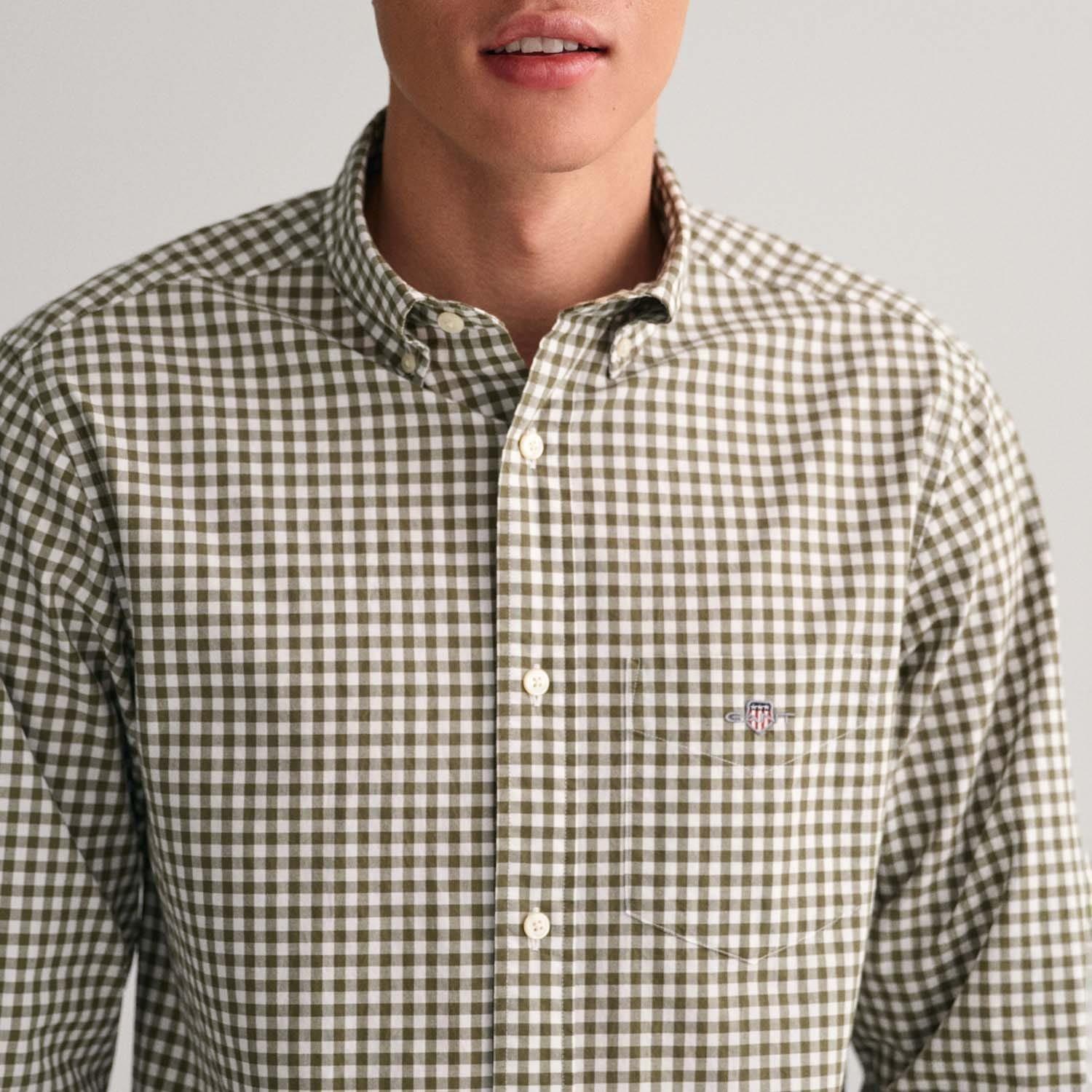Green - Gant - Regular-Fit Classic Gingham Poplin Shirt - 1