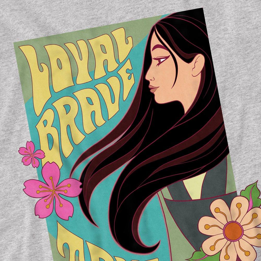 Grey - Disney - Mulan Loyal Brave True Profile T-Shirt Grey - 2