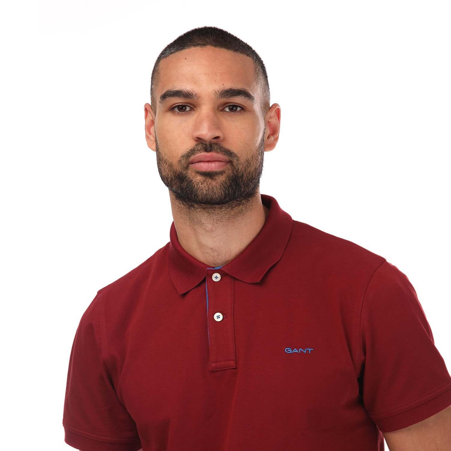 Red - Gant - Contrast Pique Polo - 3