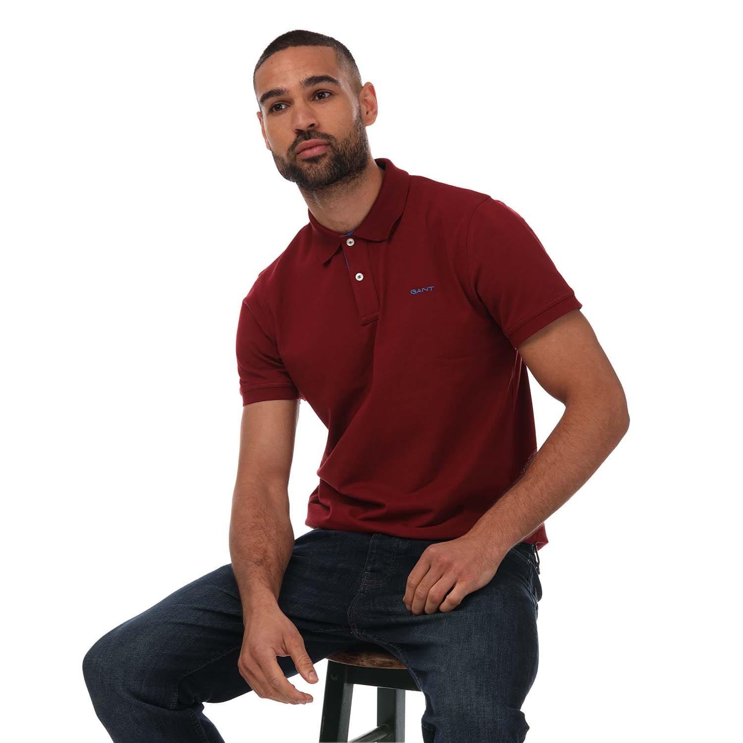 Red - Gant - Contrast Pique Polo - 4